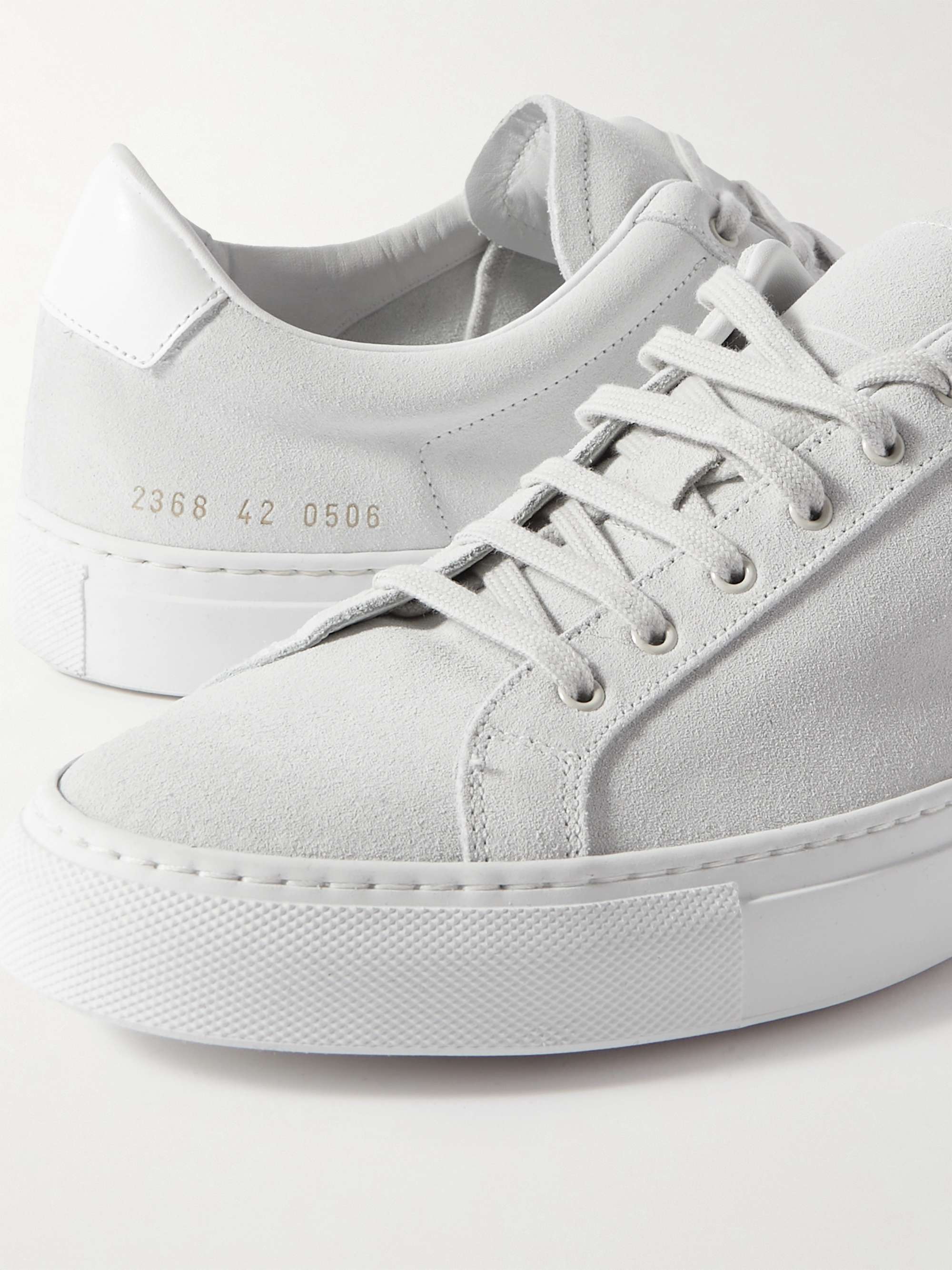 COMMON PROJECTS Retro Low Leather-Trimmed Suede Sneakers