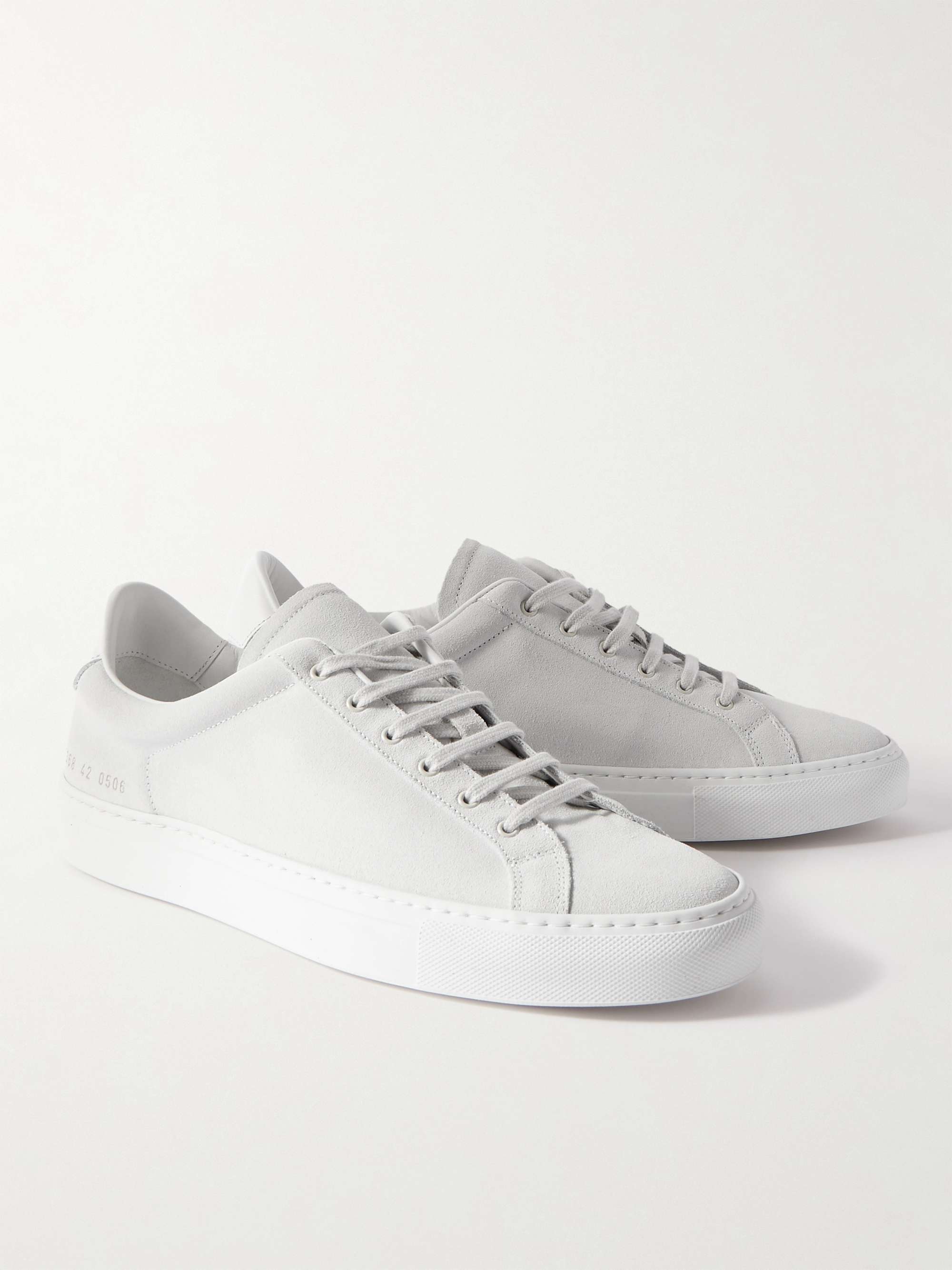 COMMON PROJECTS Retro Low Leather-Trimmed Suede Sneakers