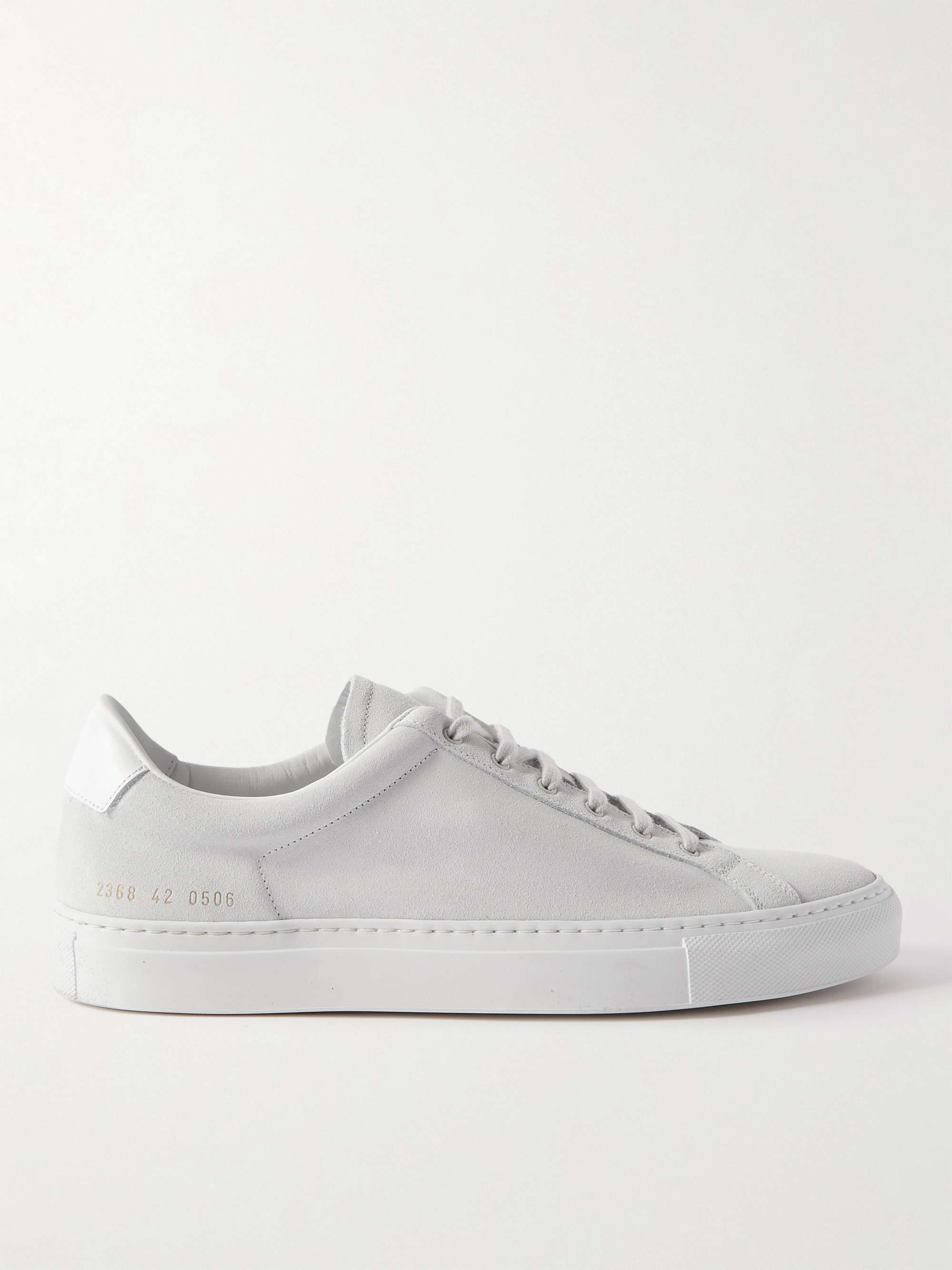 COMMON PROJECTS Retro Low Leather-Trimmed Suede Sneakers for Men | MR ...