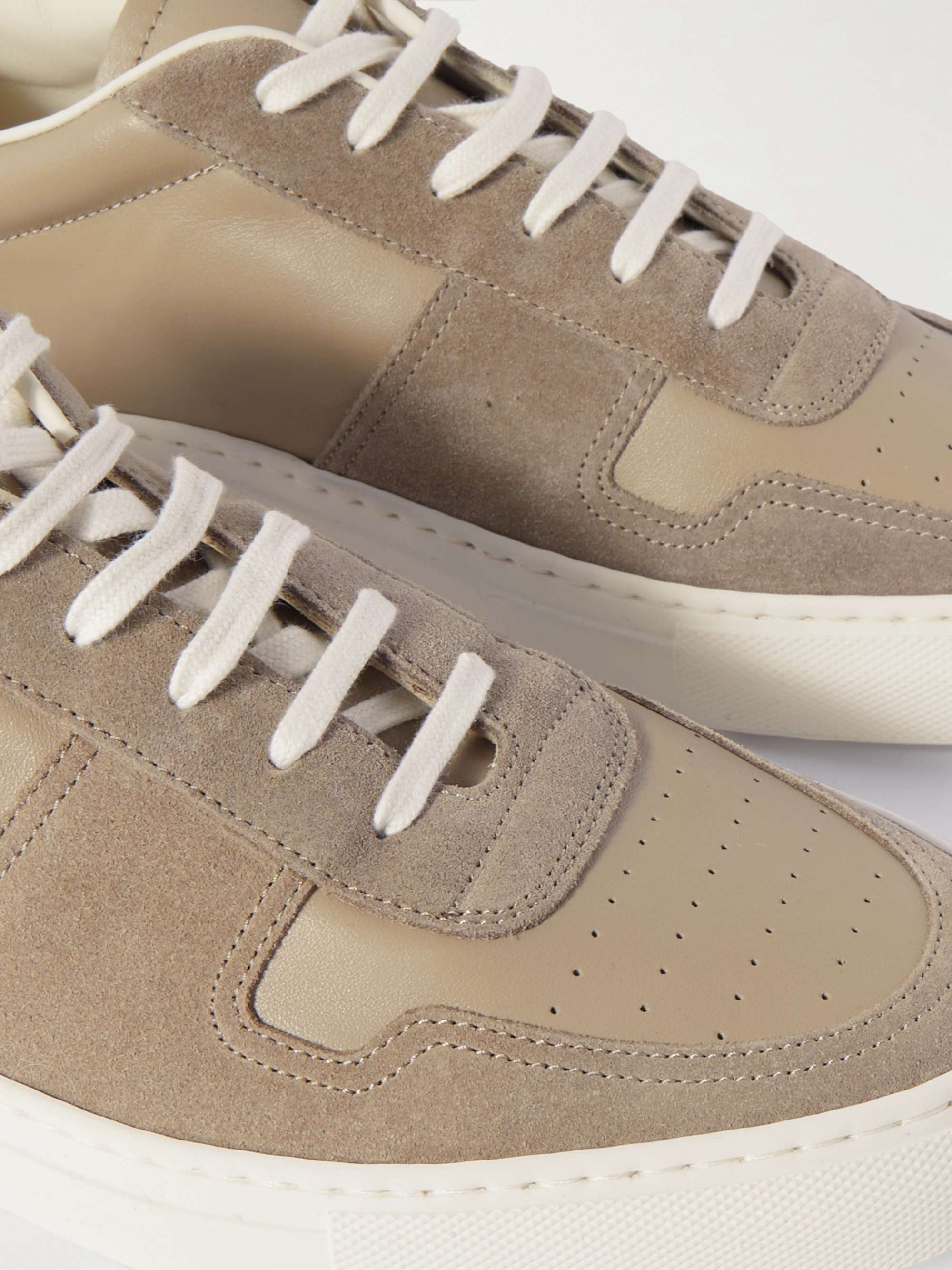 COMMON PROJECTS Bball Suede-Trimmed Leather Sneakers
