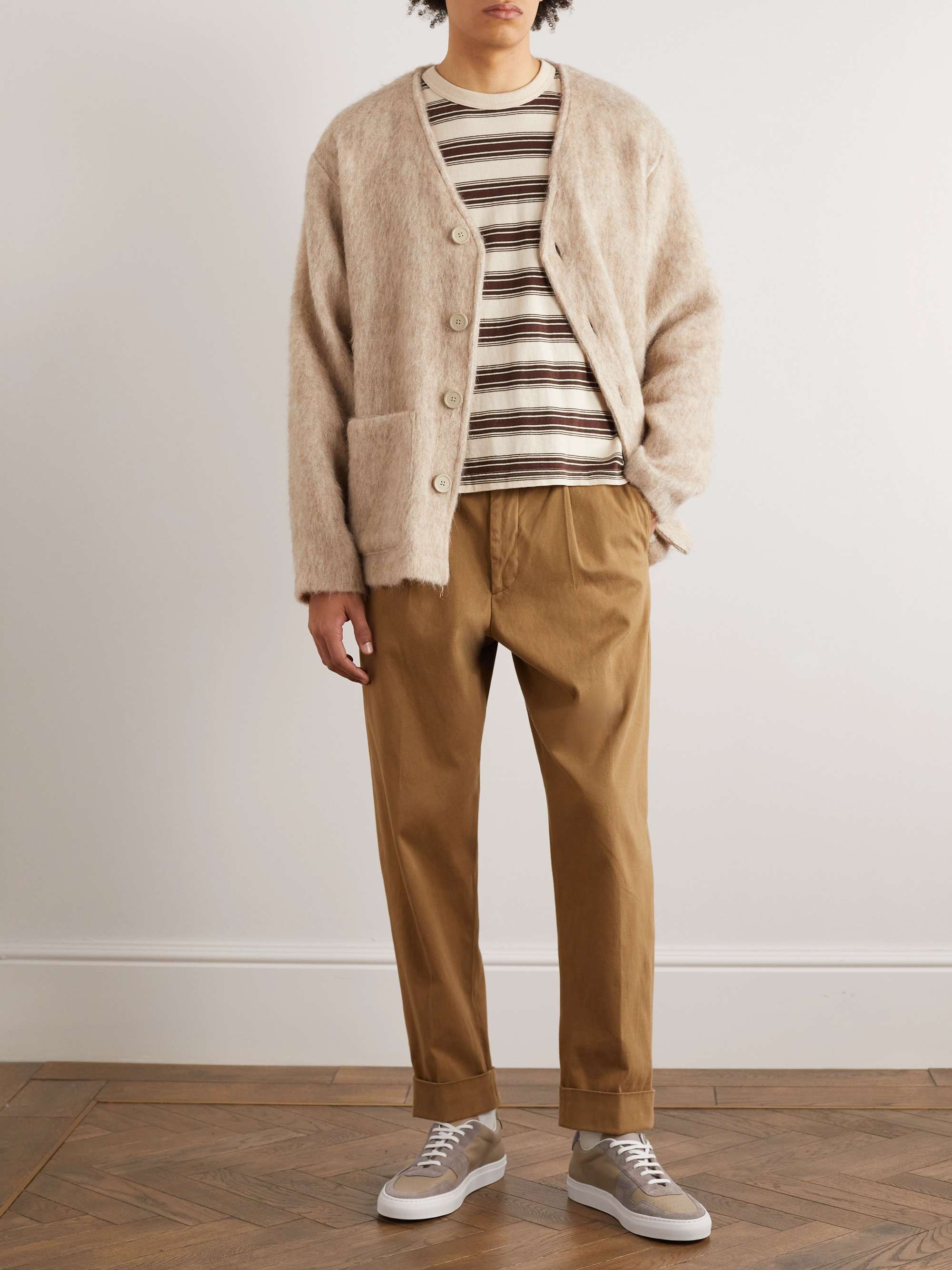 COMMON PROJECTS Bball Suede-Trimmed Leather Sneakers