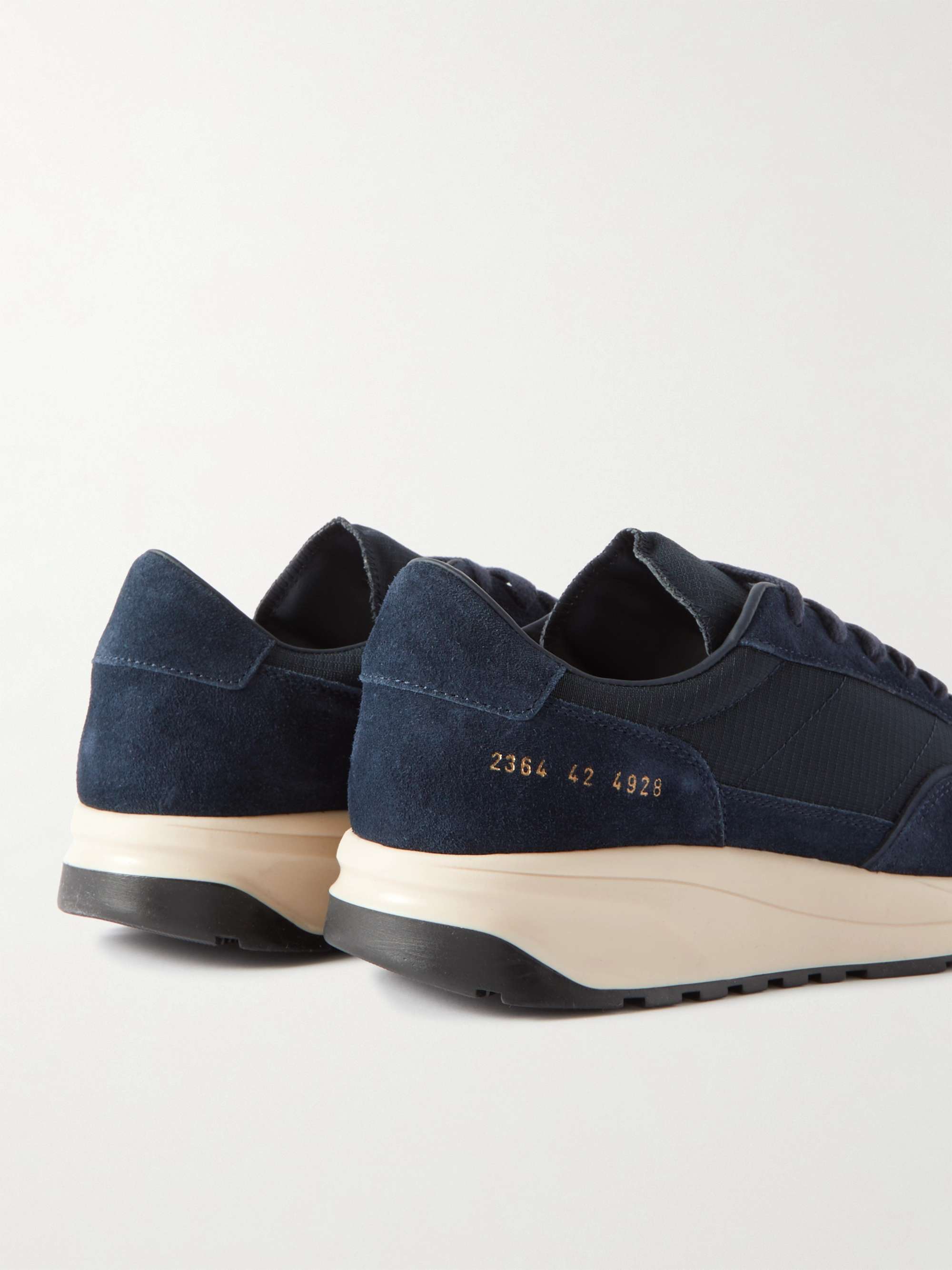 COMMON PROJECTS Track 80 Leather-Trimmed Suede and Ripstop Sneakers