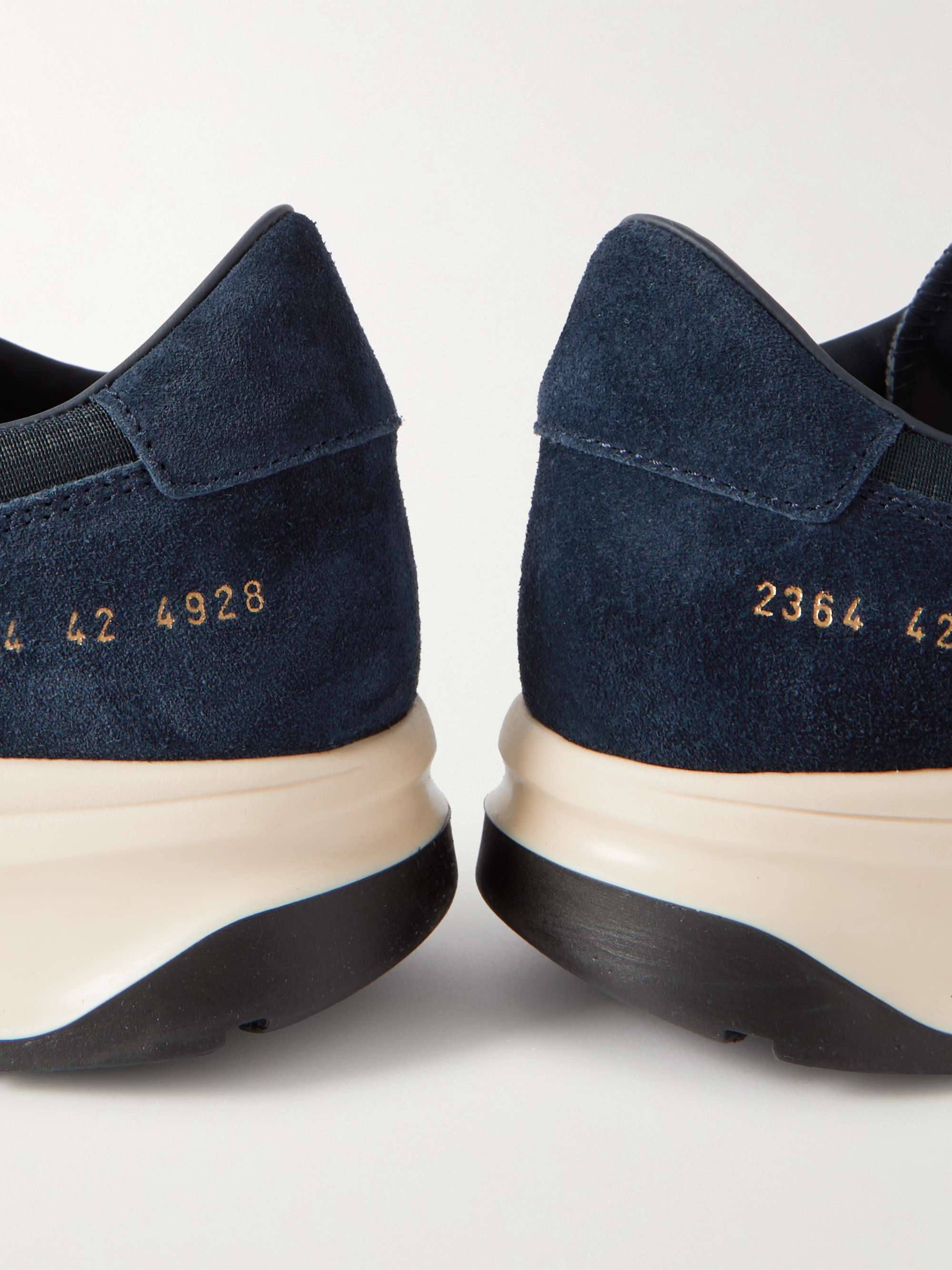 COMMON PROJECTS Track 80 Leather-Trimmed Suede and Ripstop Sneakers