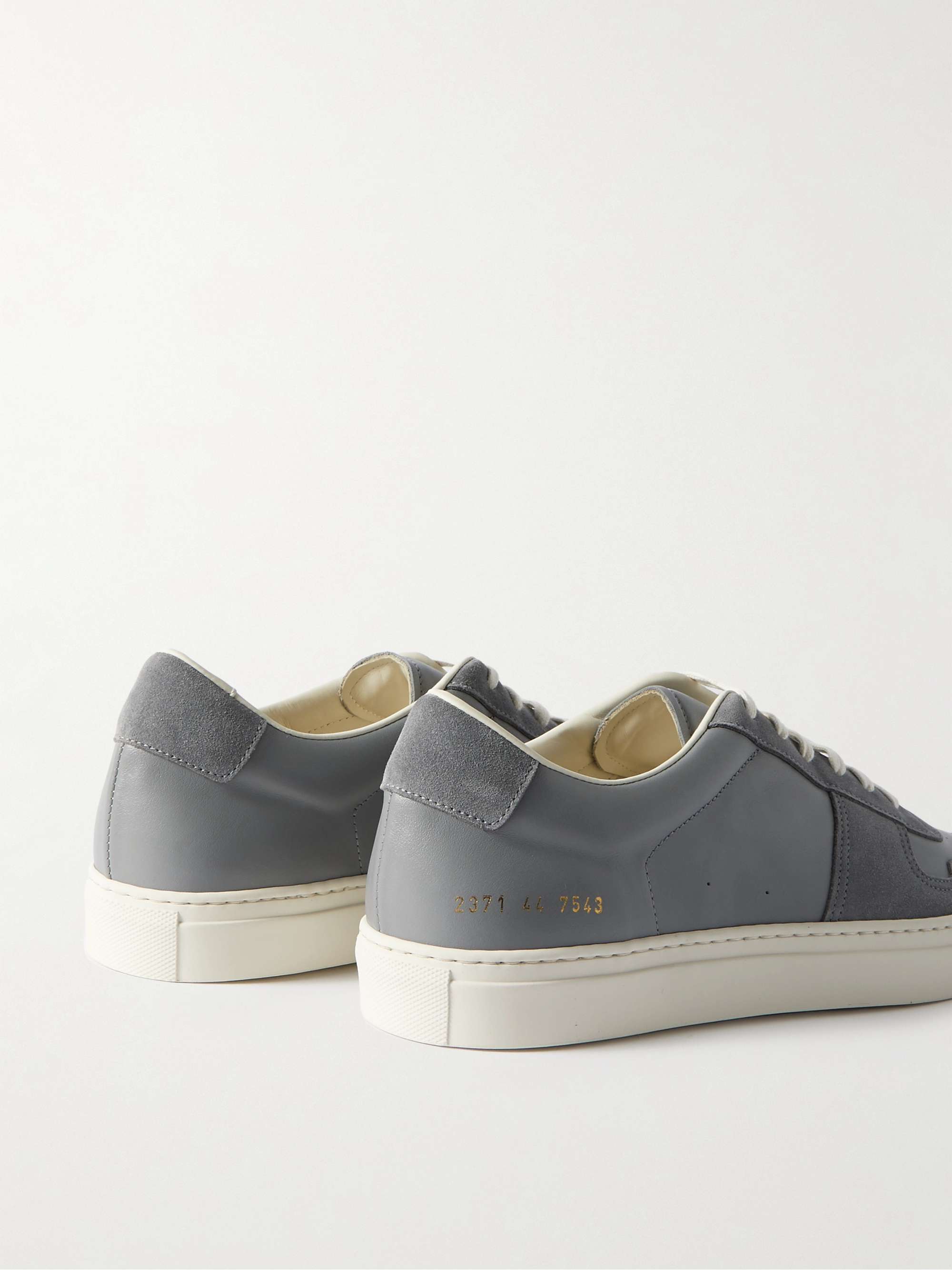 COMMON PROJECTS Bball Suede-Trimmed Leather Sneakers