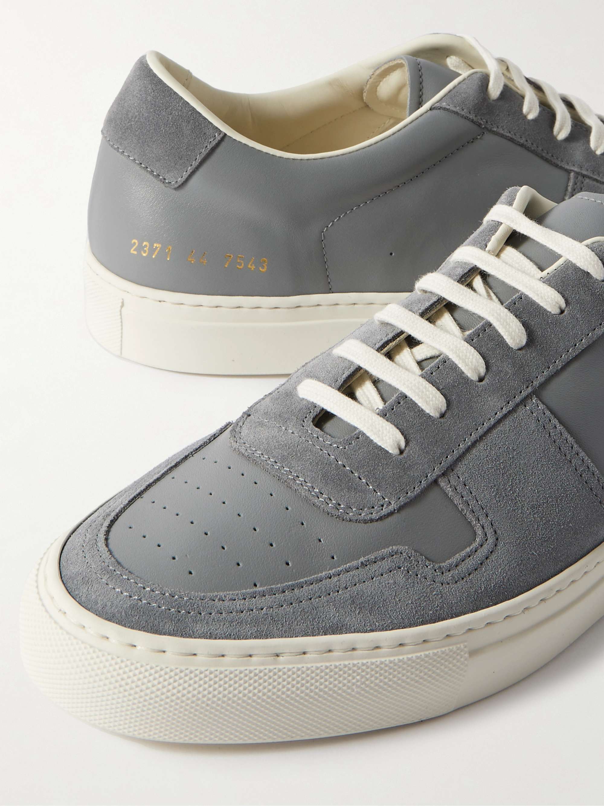COMMON PROJECTS Bball Suede-Trimmed Leather Sneakers