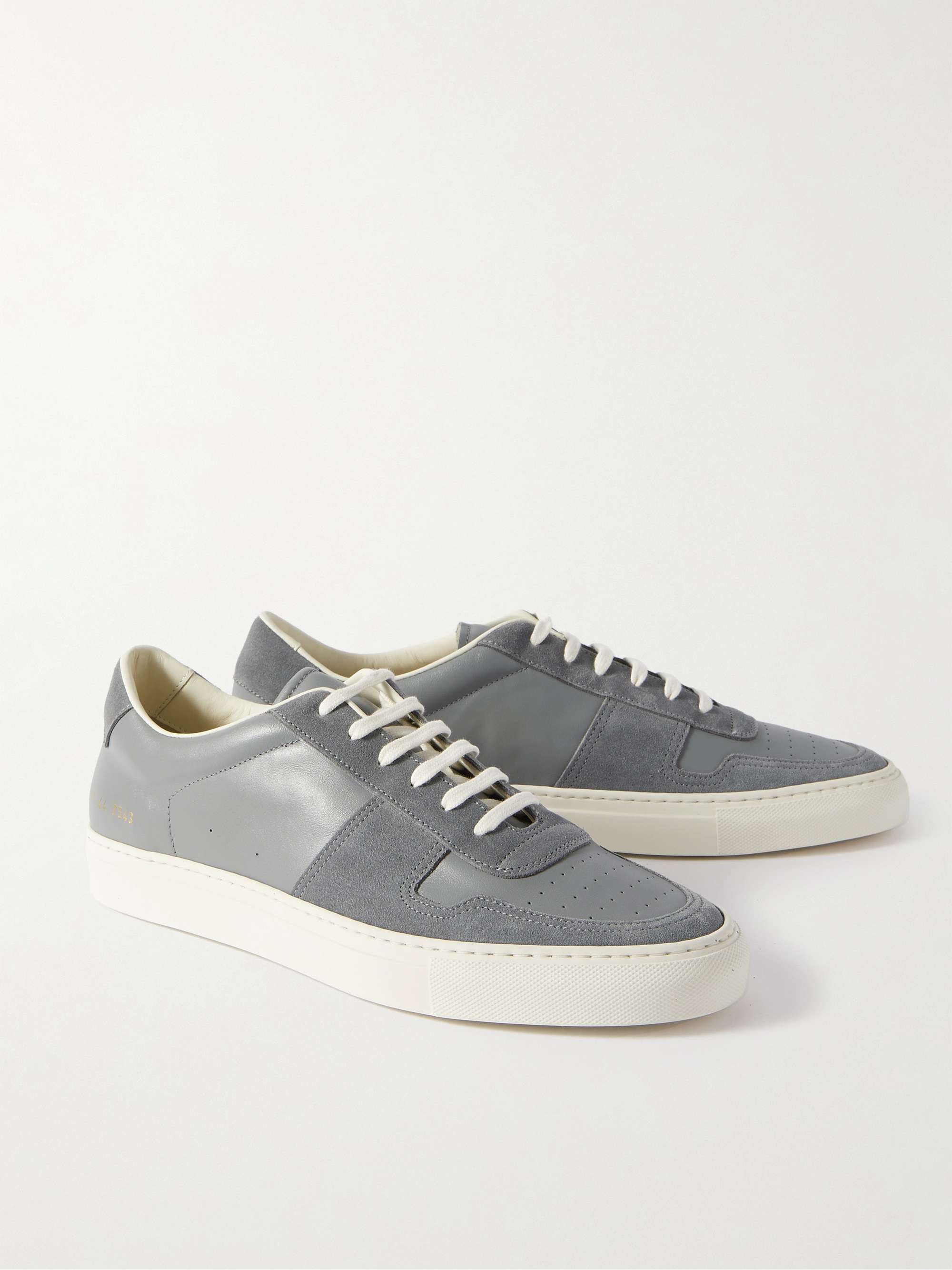 COMMON PROJECTS Bball Suede-Trimmed Leather Sneakers