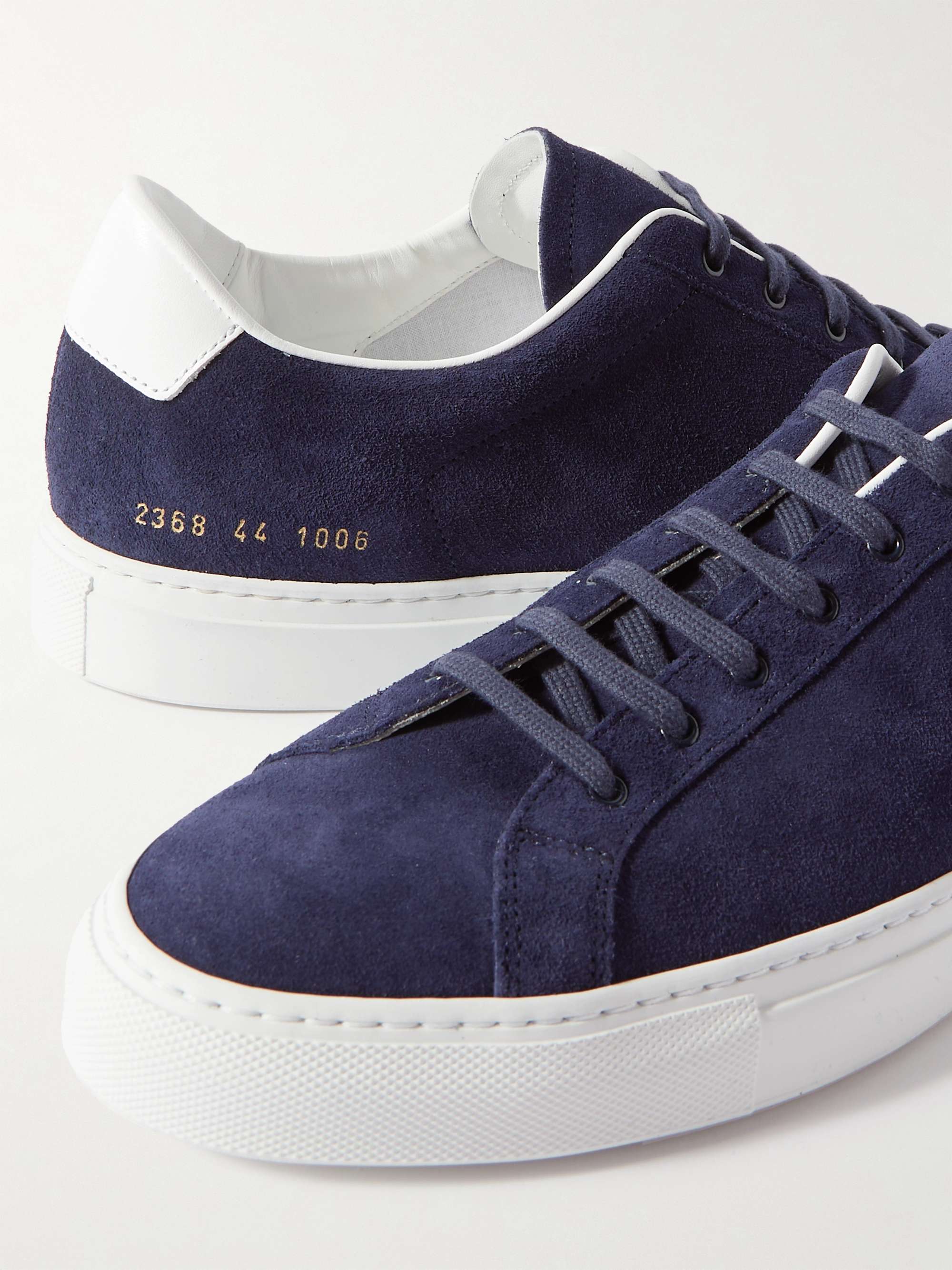 COMMON PROJECTS Retro Low Leather-Trimmed Suede Sneakers