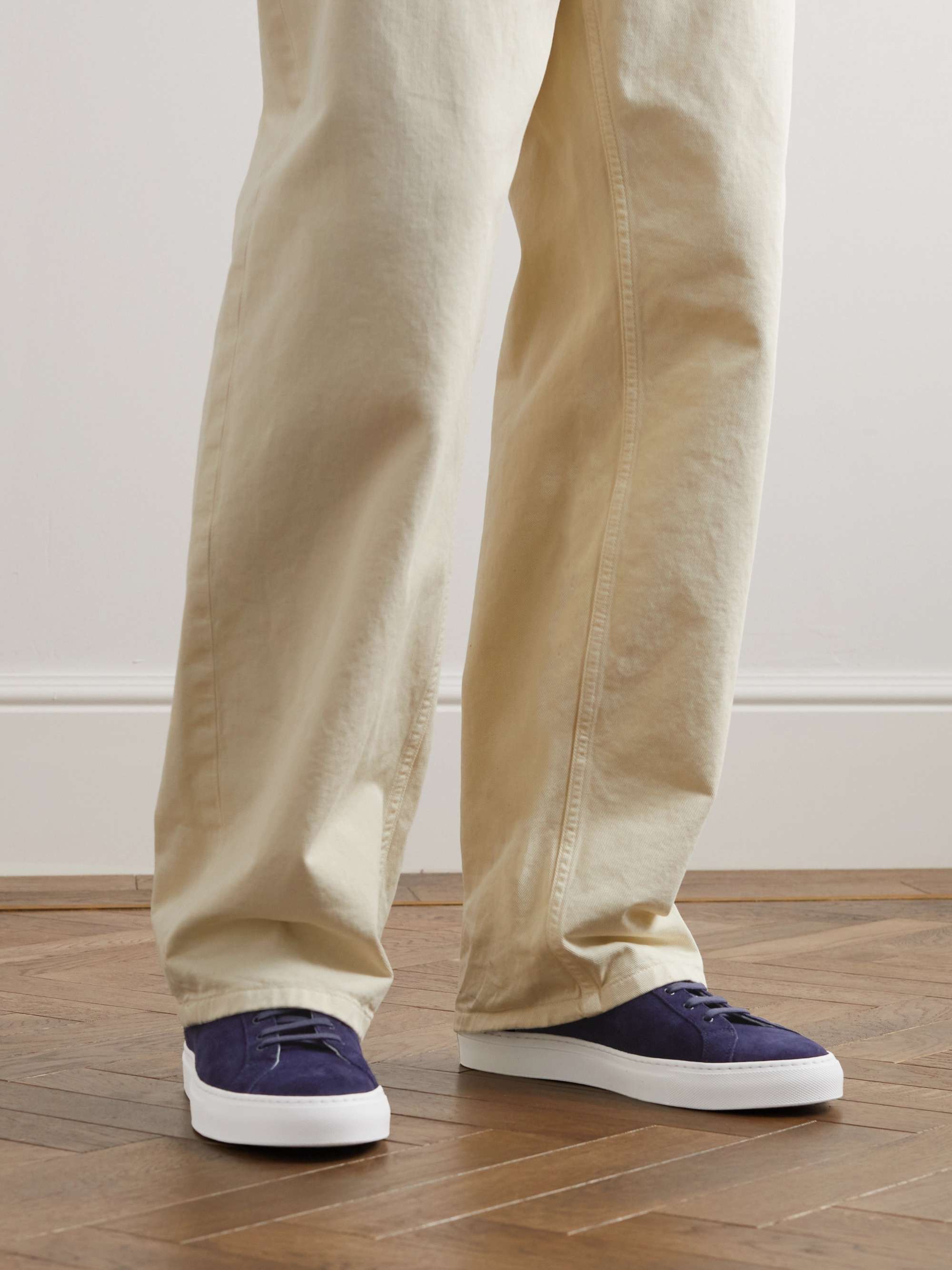 COMMON PROJECTS Retro Low Leather-Trimmed Suede Sneakers