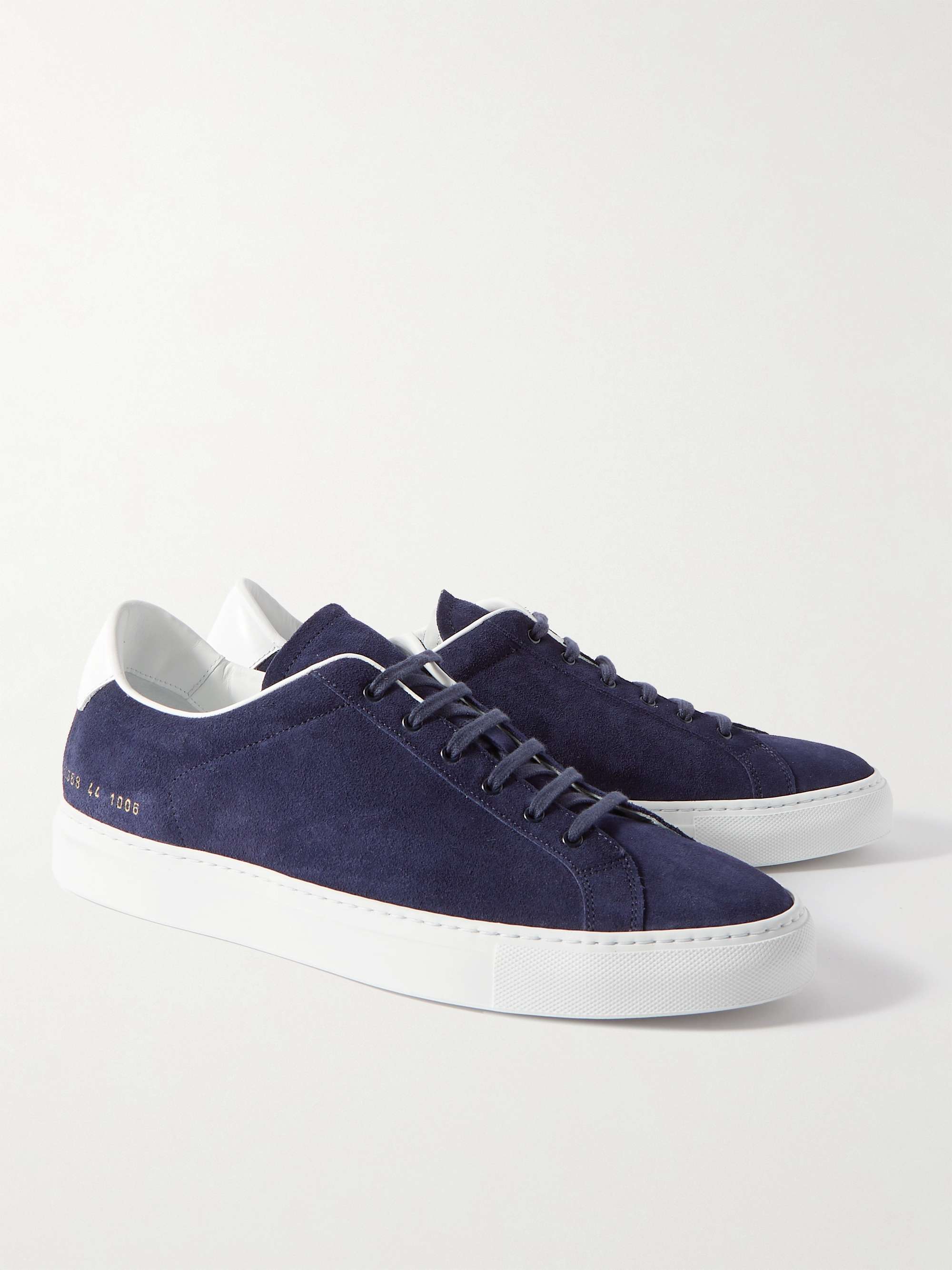 COMMON PROJECTS Retro Low Leather-Trimmed Suede Sneakers