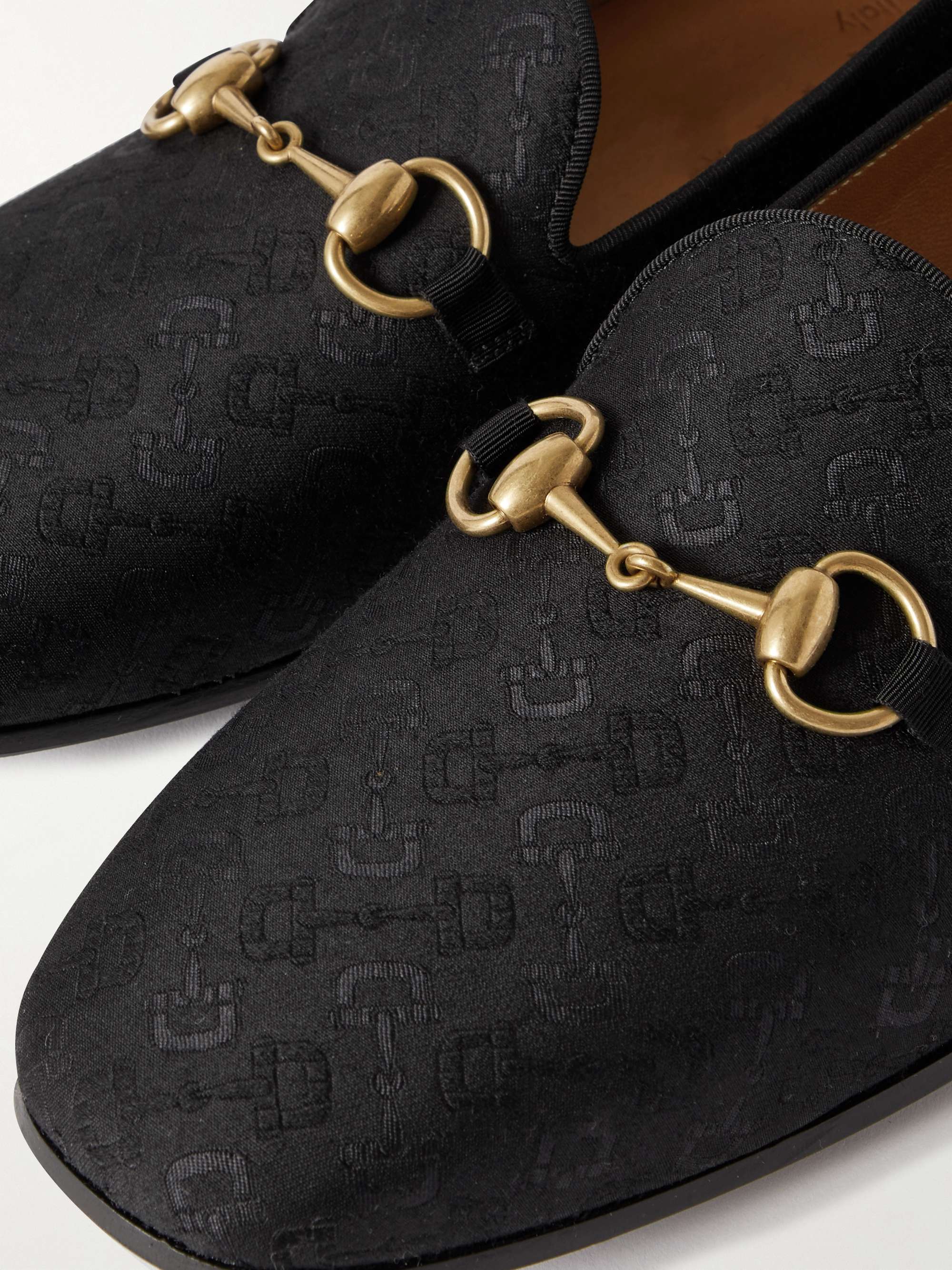 GUCCI New Gallipoli Horsebit-Detailed Canvas-Jacquard Loafers