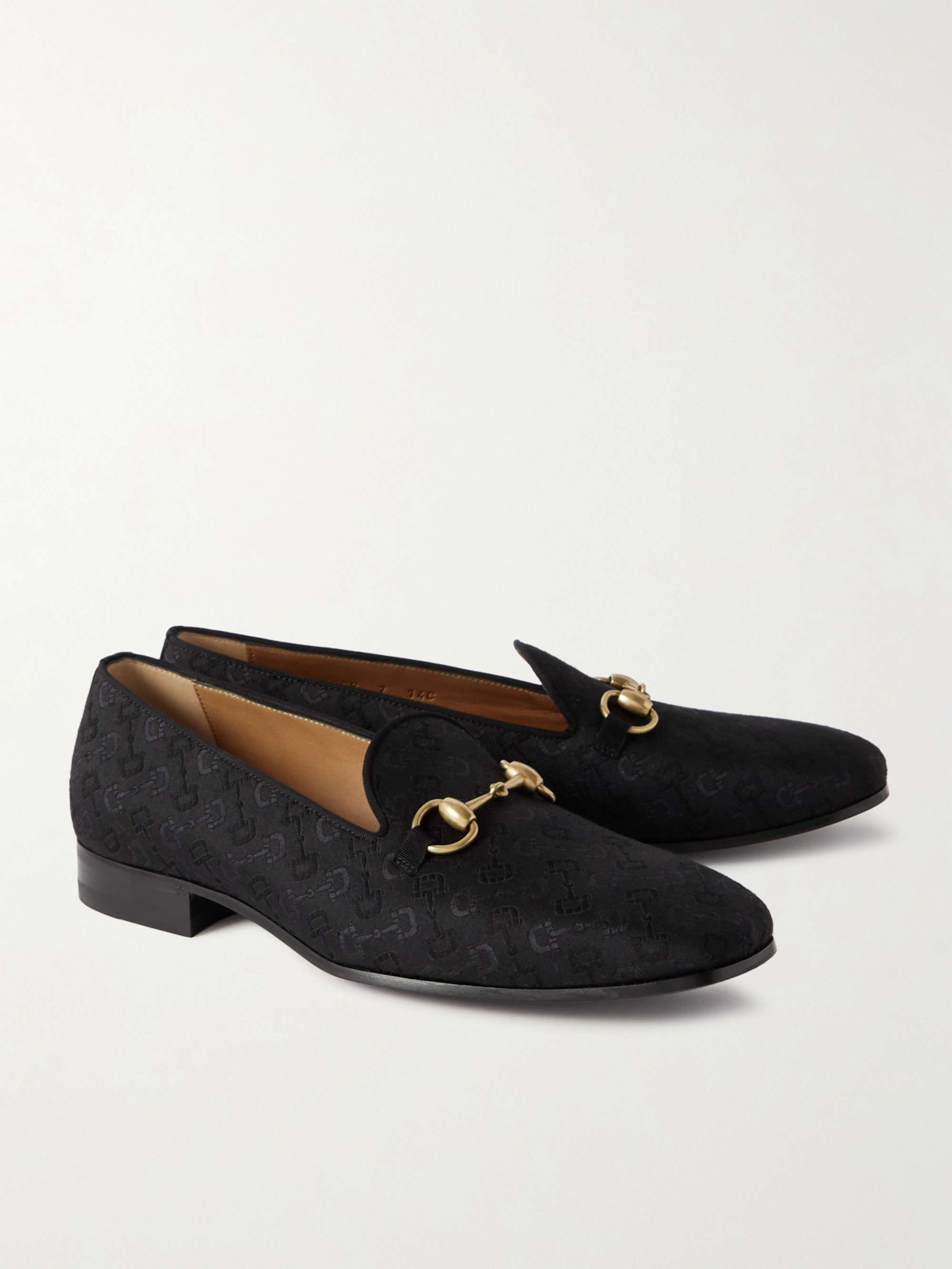 GUCCI New Gallipoli Horsebit-Detailed Canvas-Jacquard Loafers