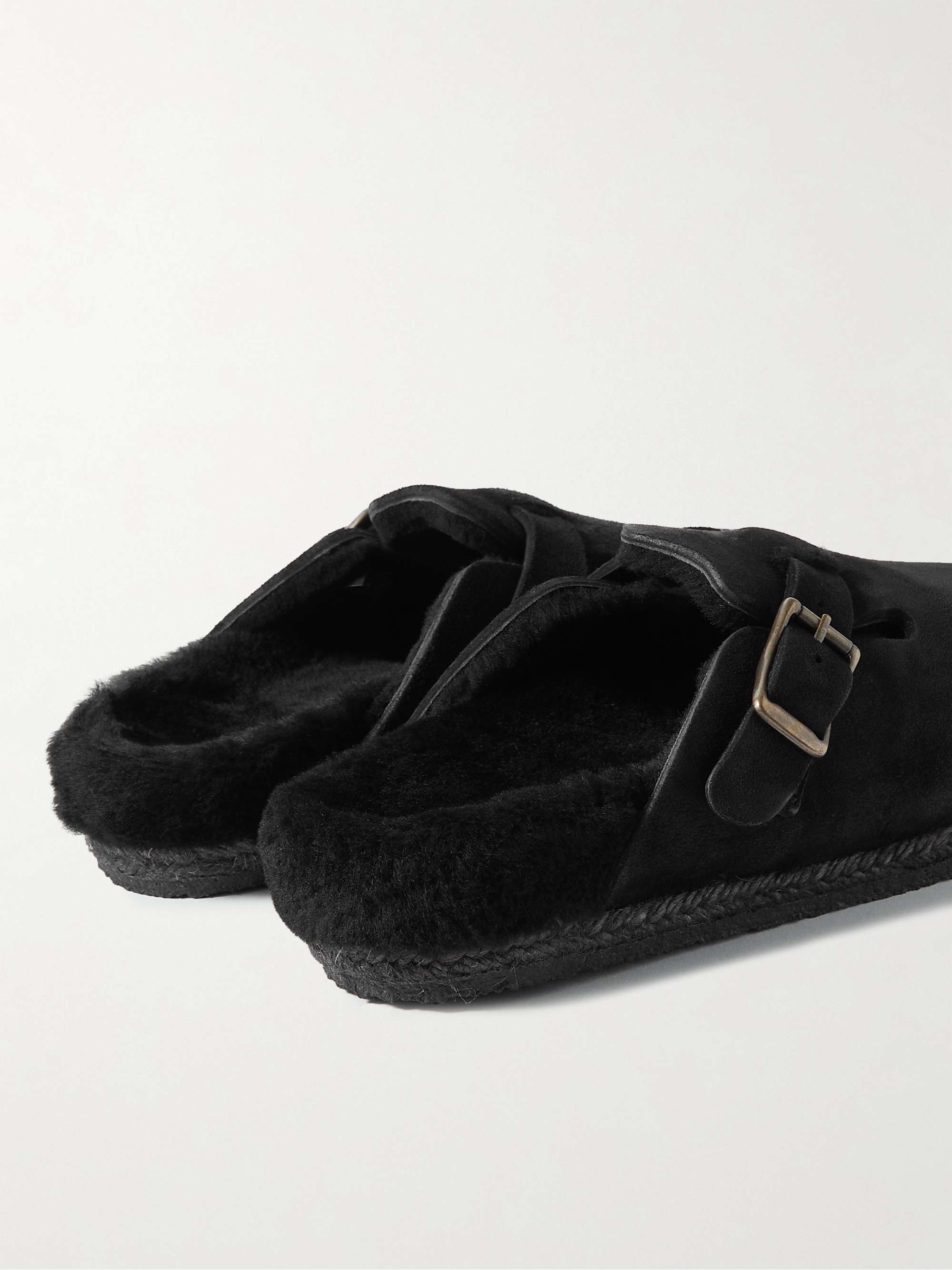YUKETEN Sal-1 Shearling-Lined Suede Sandals