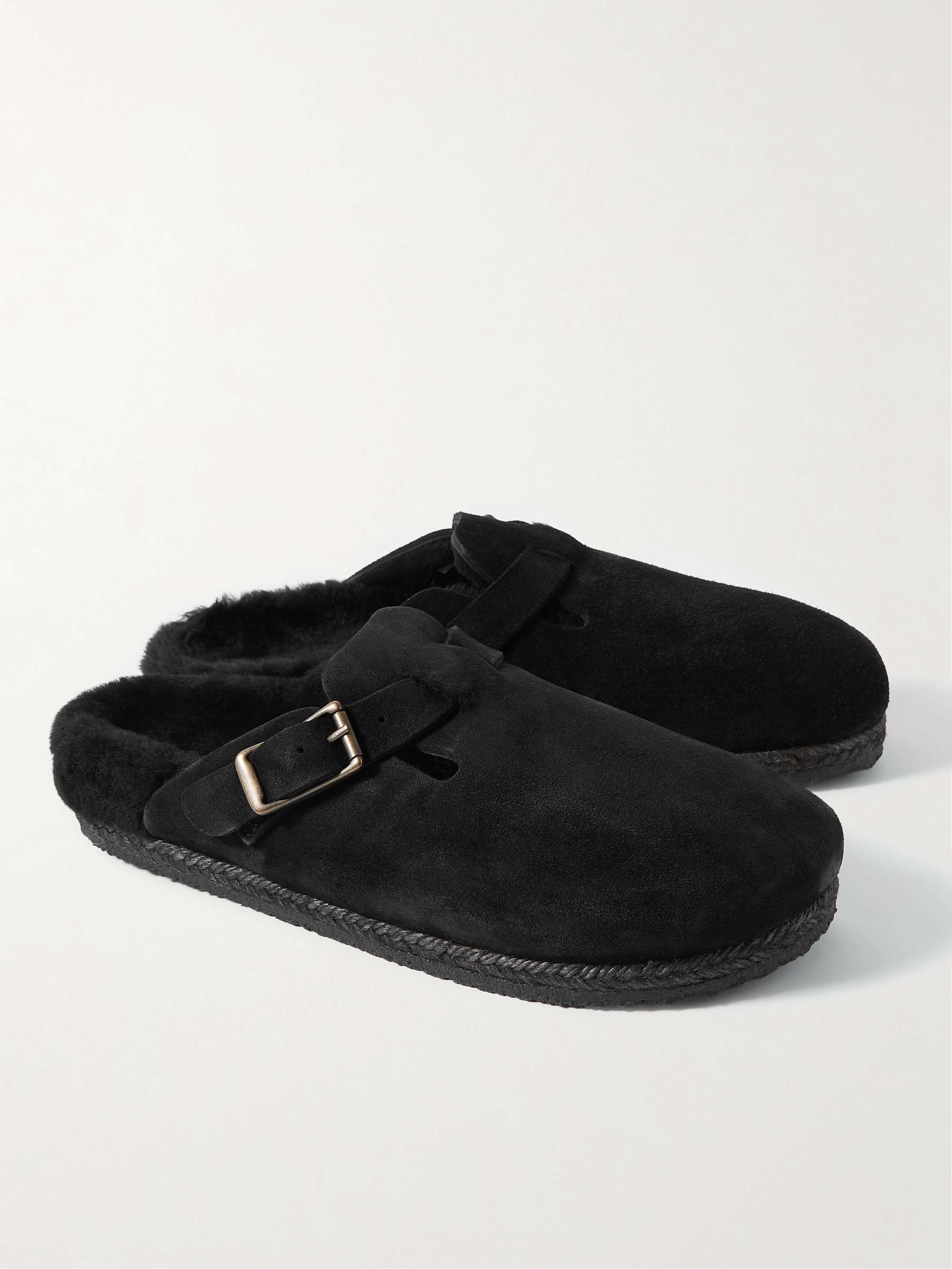 YUKETEN Sal-1 Shearling-Lined Suede Sandals