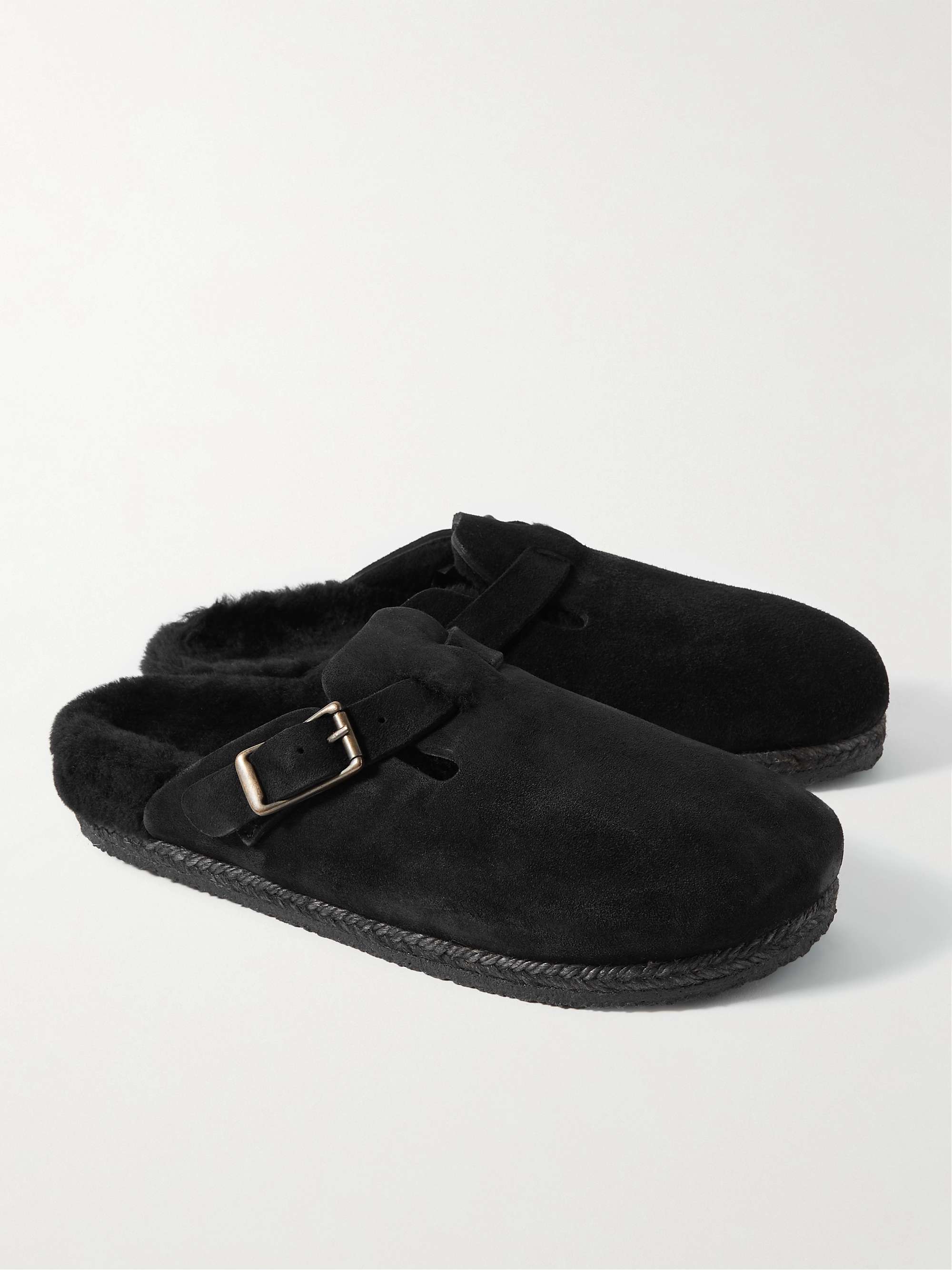 YUKETEN Sal-1 Shearling-Lined Suede Sandals for Men | MR PORTER