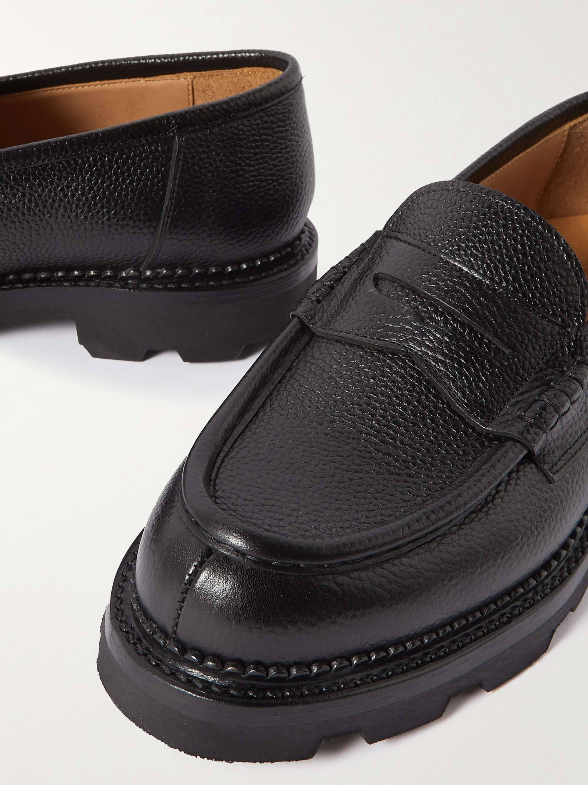 YUKETEN Frentaly Pebble-Grain Leather Penny Loafers
