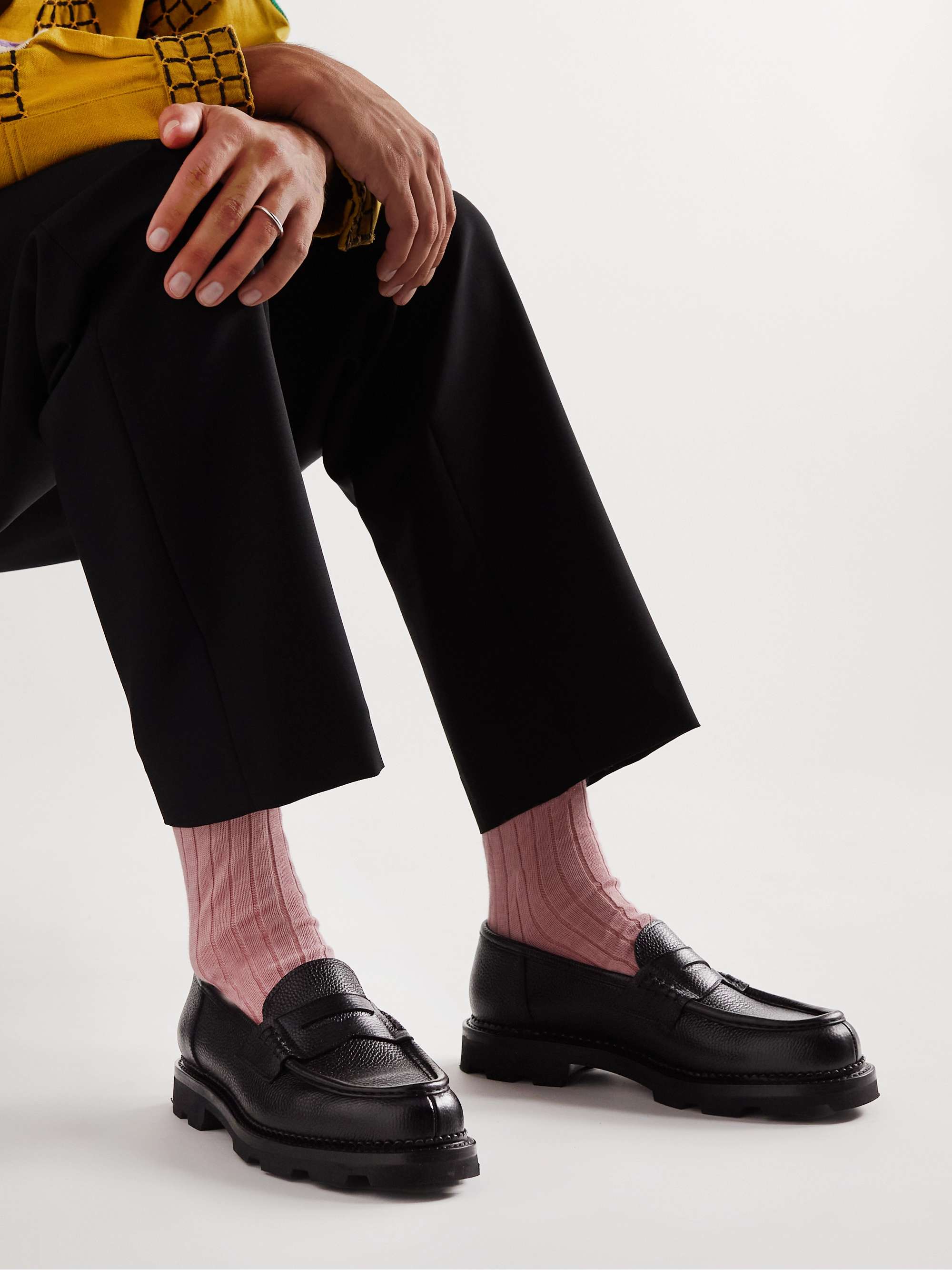 YUKETEN Frentaly Pebble-Grain Leather Penny Loafers