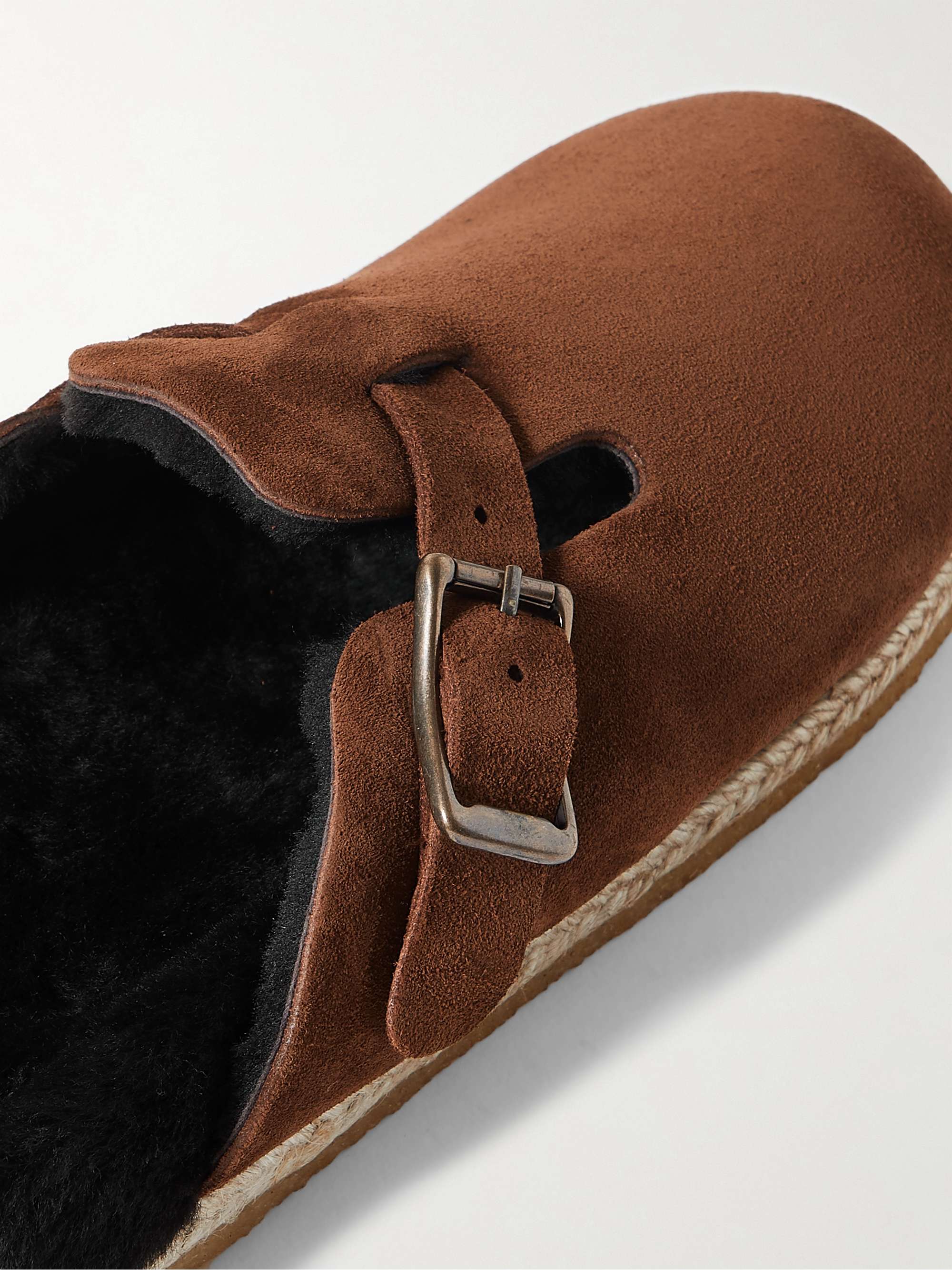YUKETEN Sal-1 Shearling-Lined Suede Sandals