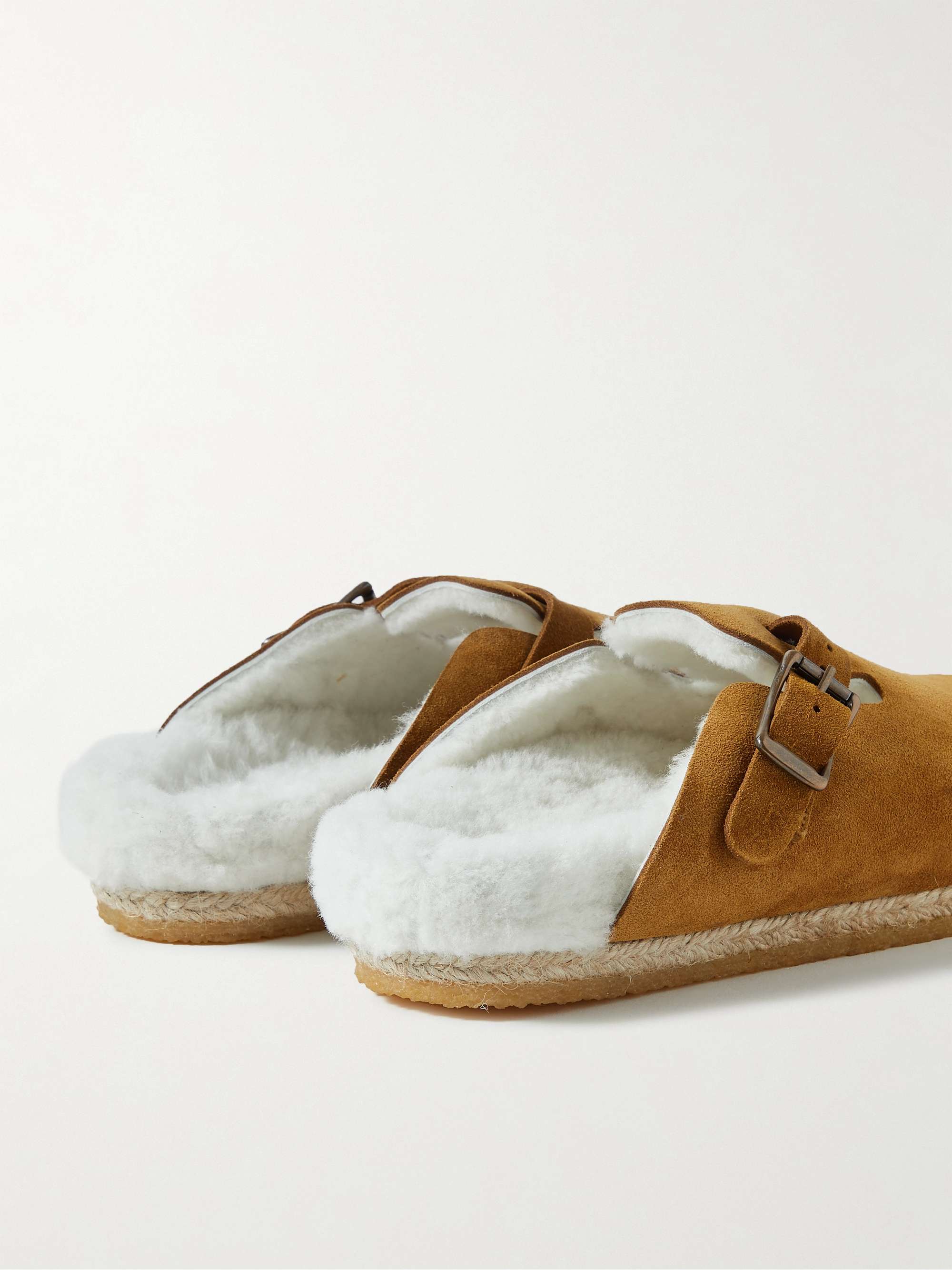 YUKETEN Sal-1 Shearling-Lined Suede Sandals