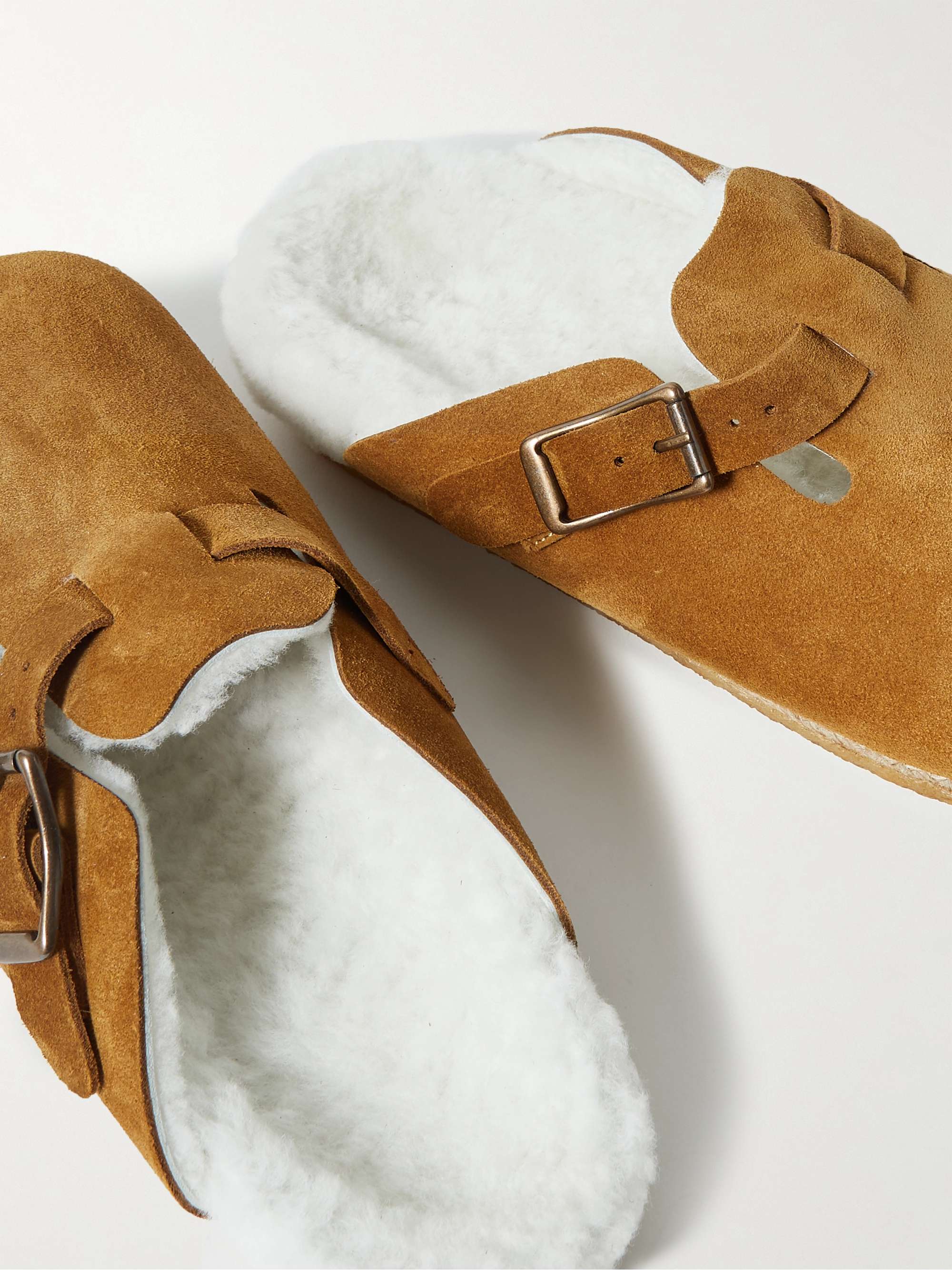 YUKETEN Sal-1 Shearling-Lined Suede Sandals