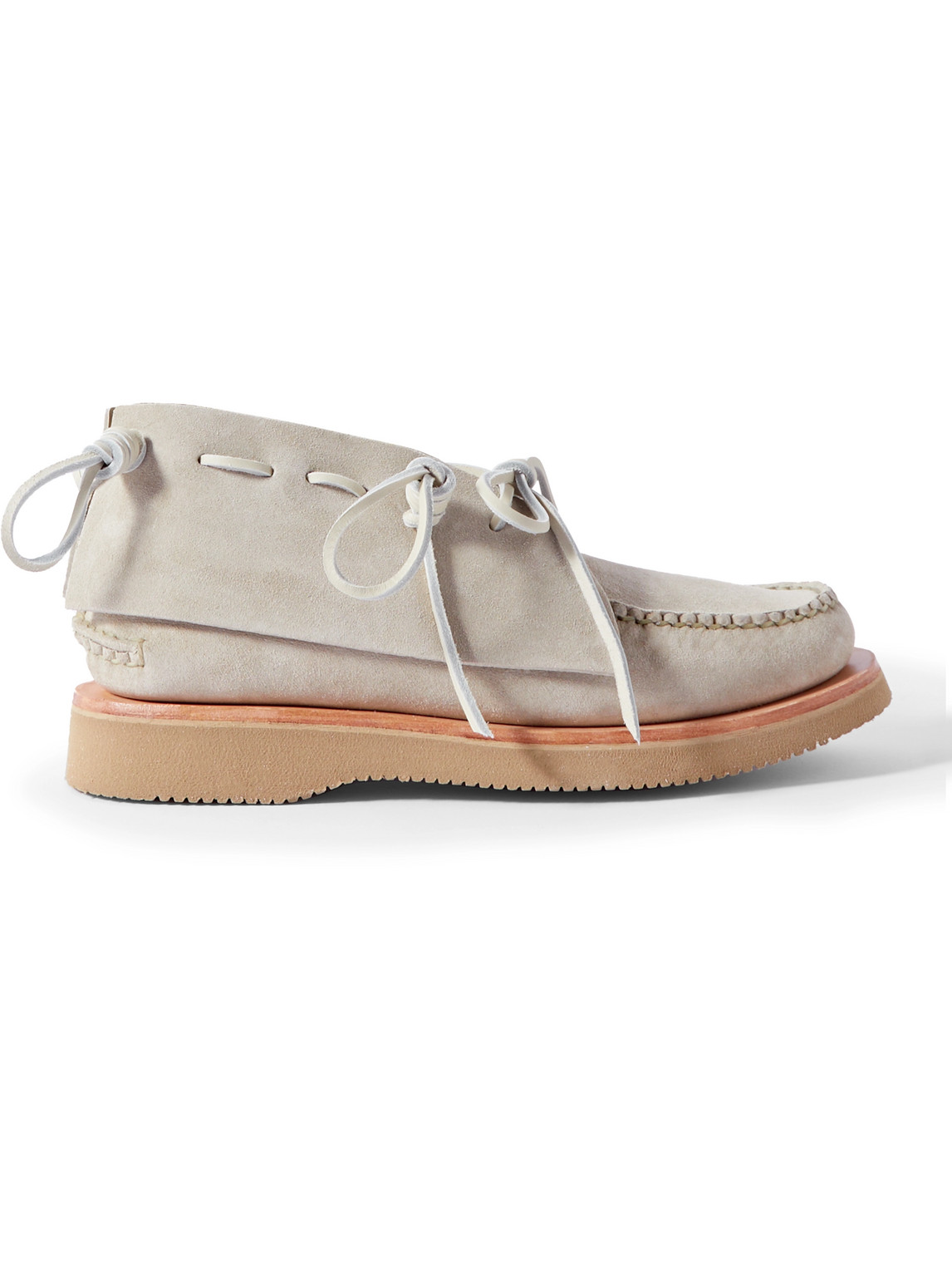 YUKETEN 8 PIG TAILS TEXTURED-LEATHER CHUKKA BOOTS