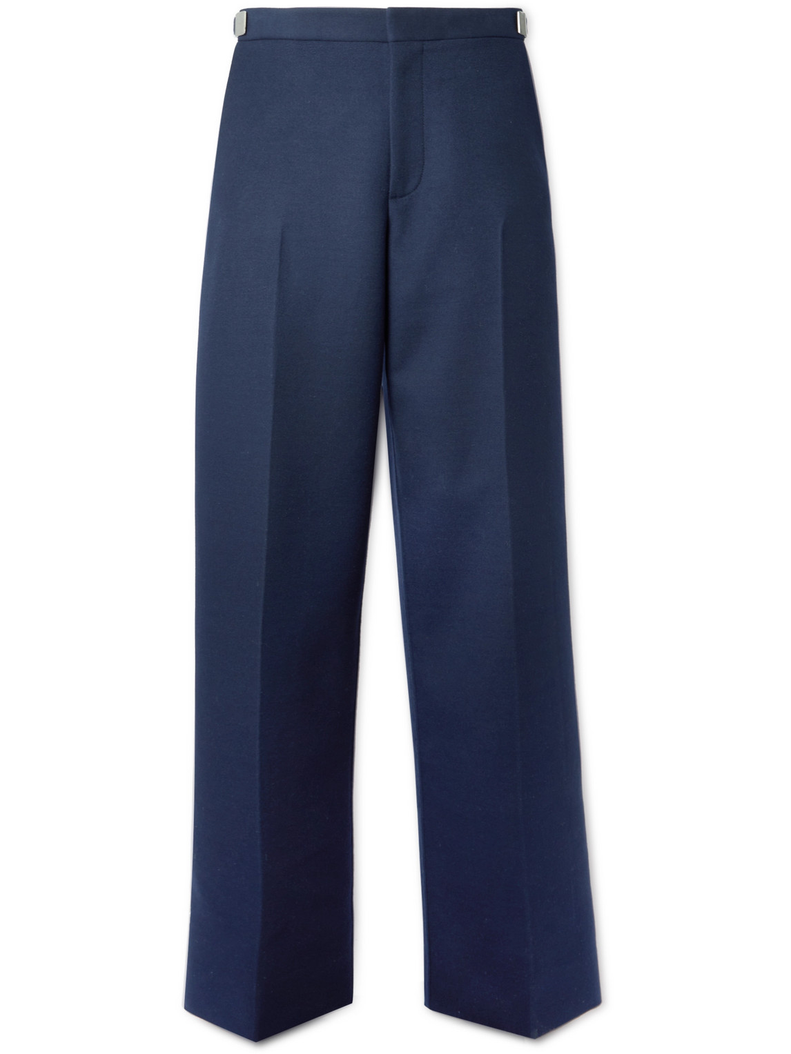 Bottega Veneta Straight-leg Wool-flannel Trousers In Blue