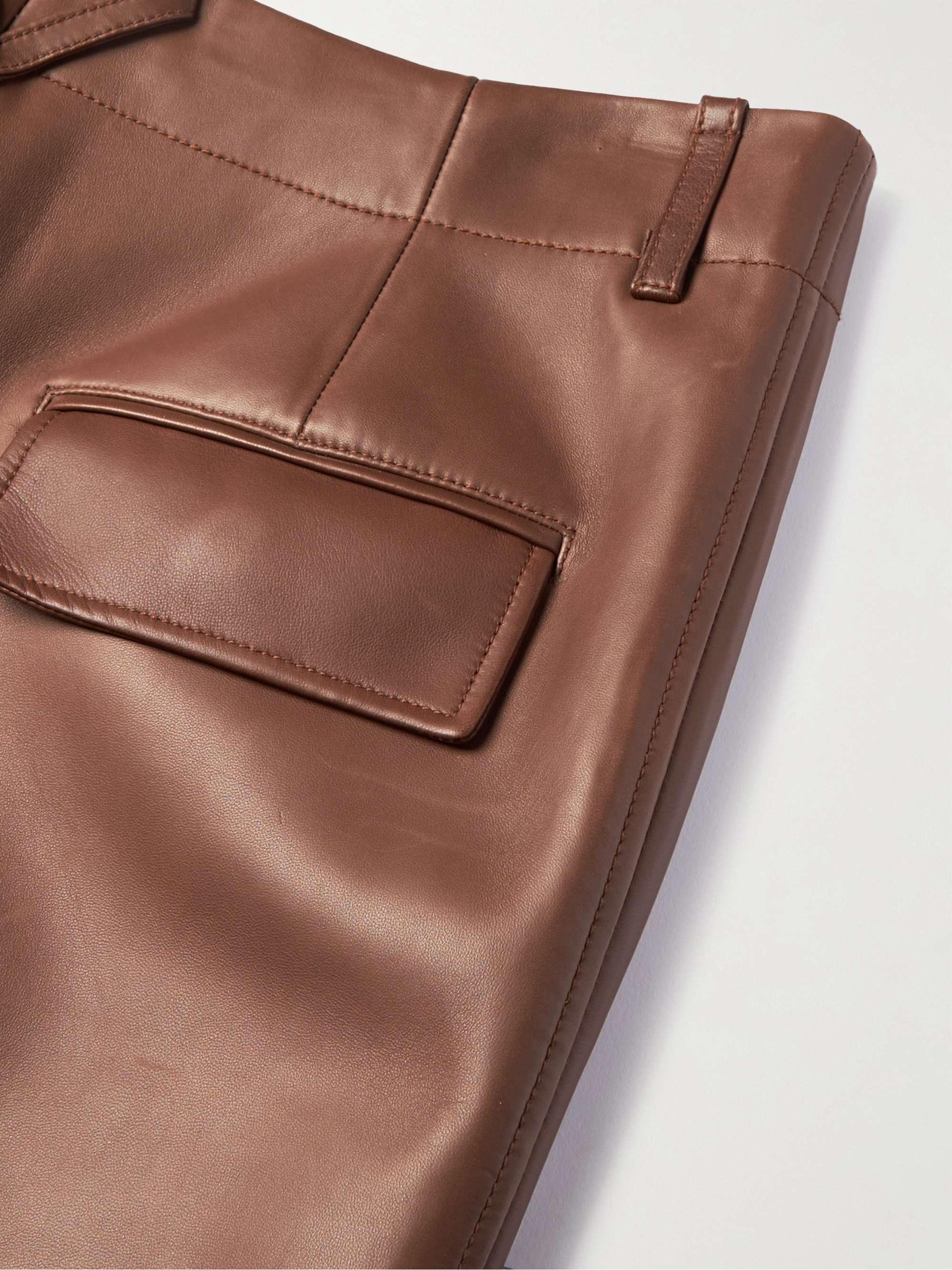 BOTTEGA VENETA Straight-Leg Leather Trousers