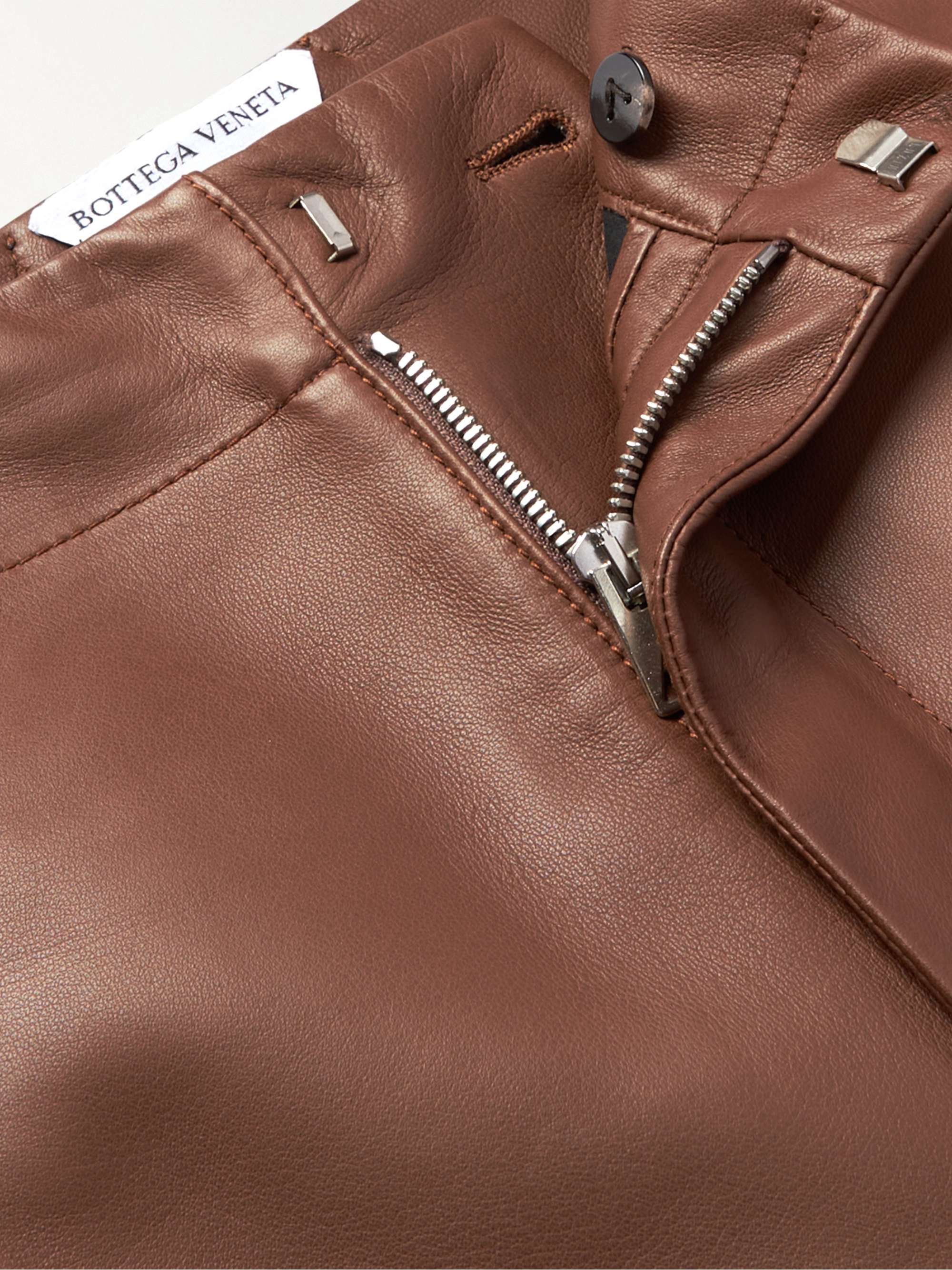 BOTTEGA VENETA Straight-Leg Leather Trousers
