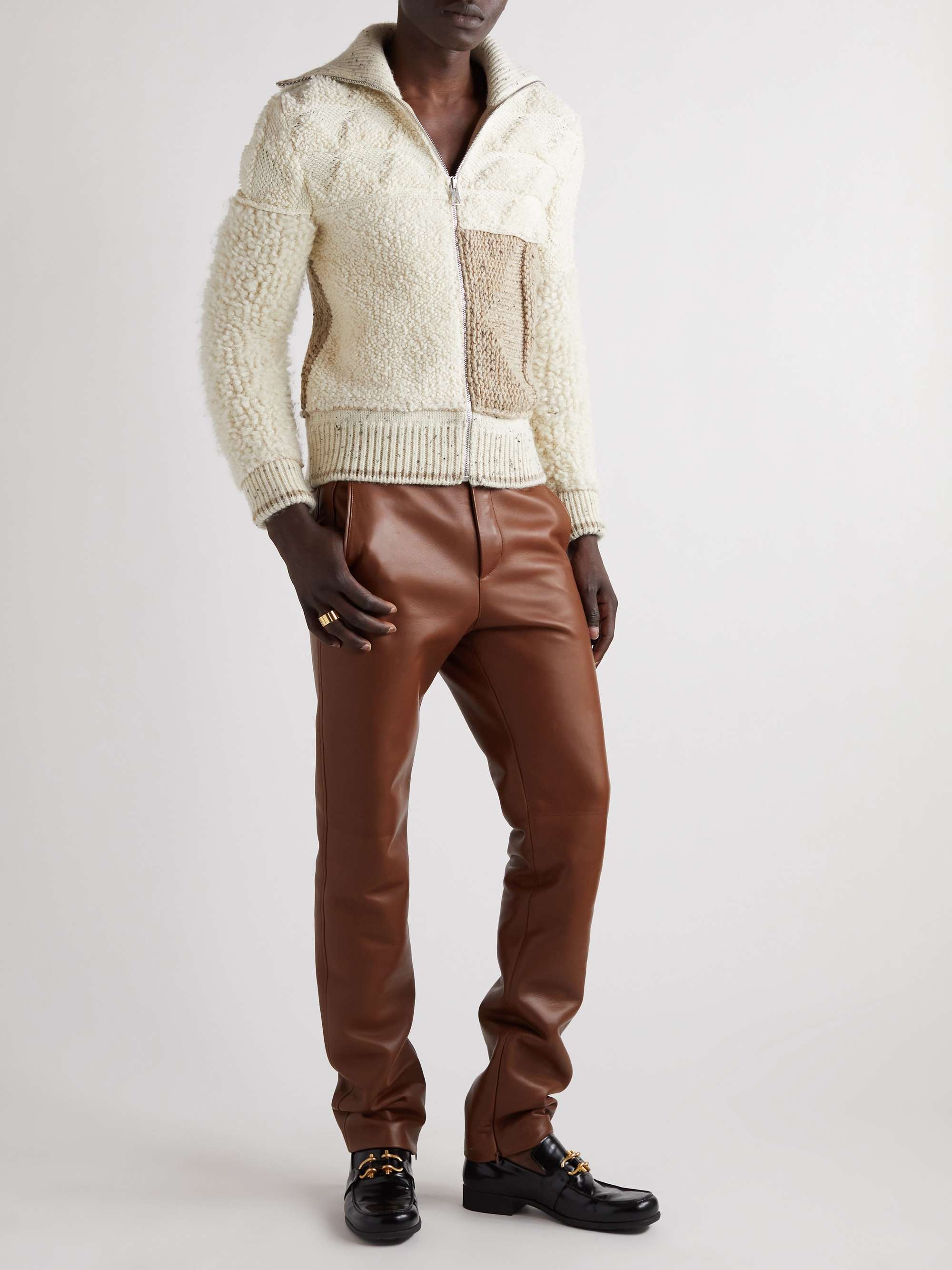 BOTTEGA VENETA Straight-Leg Leather Trousers