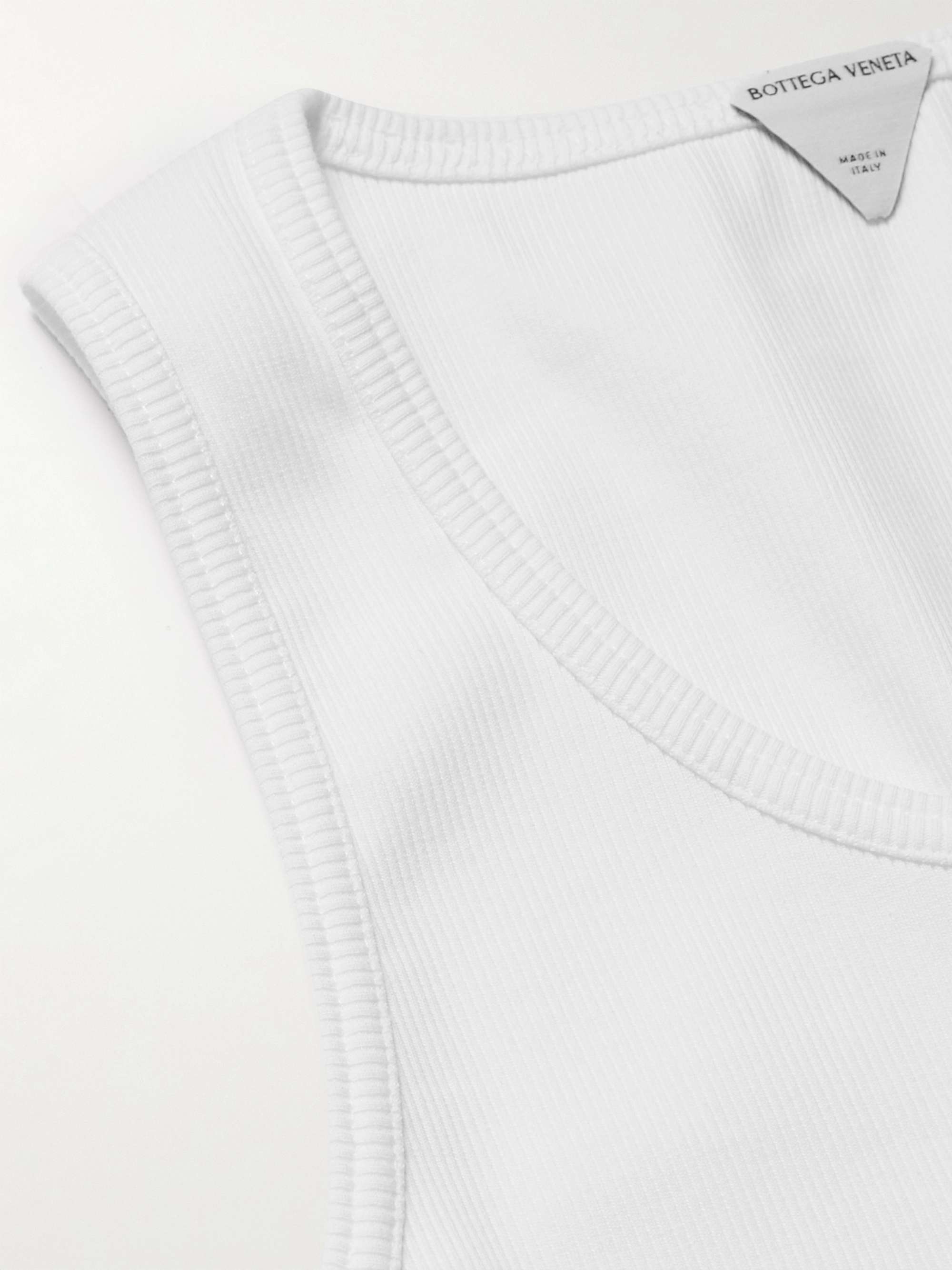 BOTTEGA VENETA Ribbed Cotton-Blend Tank Top