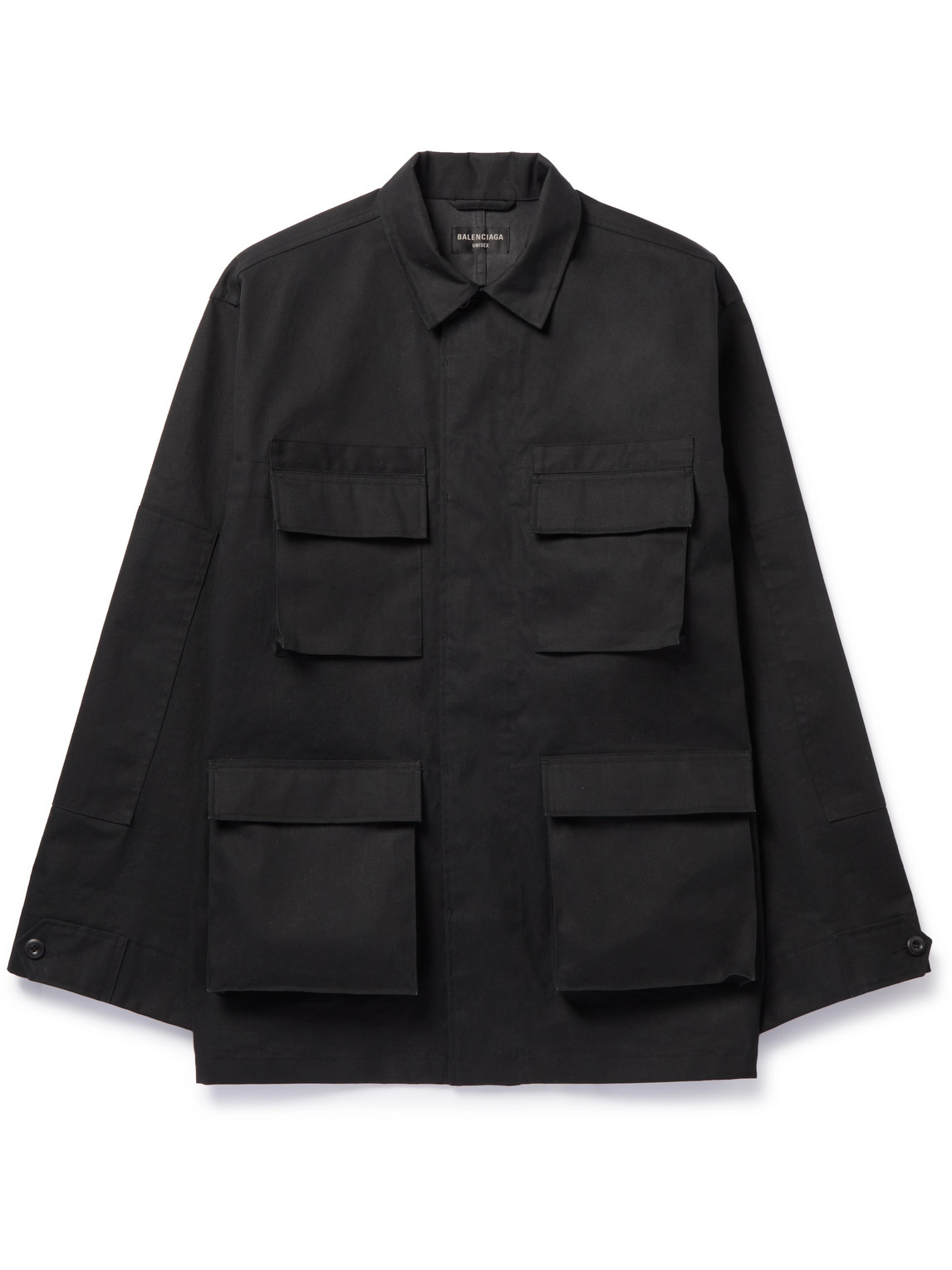 Balenciaga Cotton-drill Overshirt In Black
