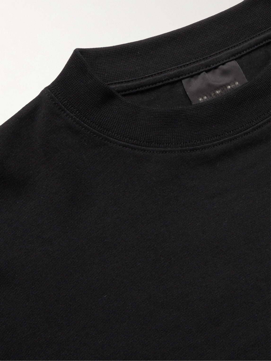 Shop Balenciaga Gaffer Oversized Logo-embroidered Appliquéd Cotton-jersey T-shirt In Black