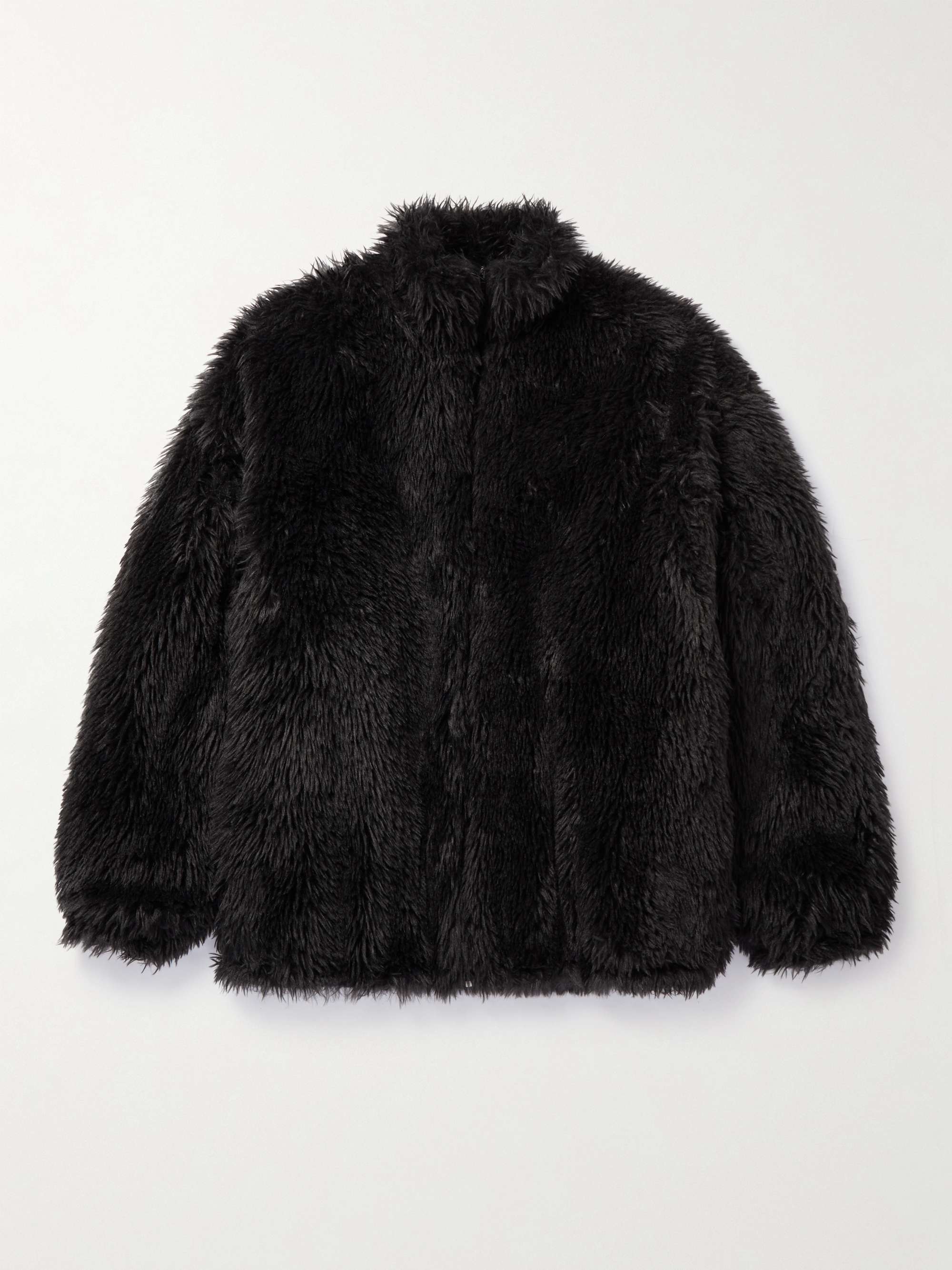 BALENCIAGA Oversized Faux Fur Bomber Jacket for Men