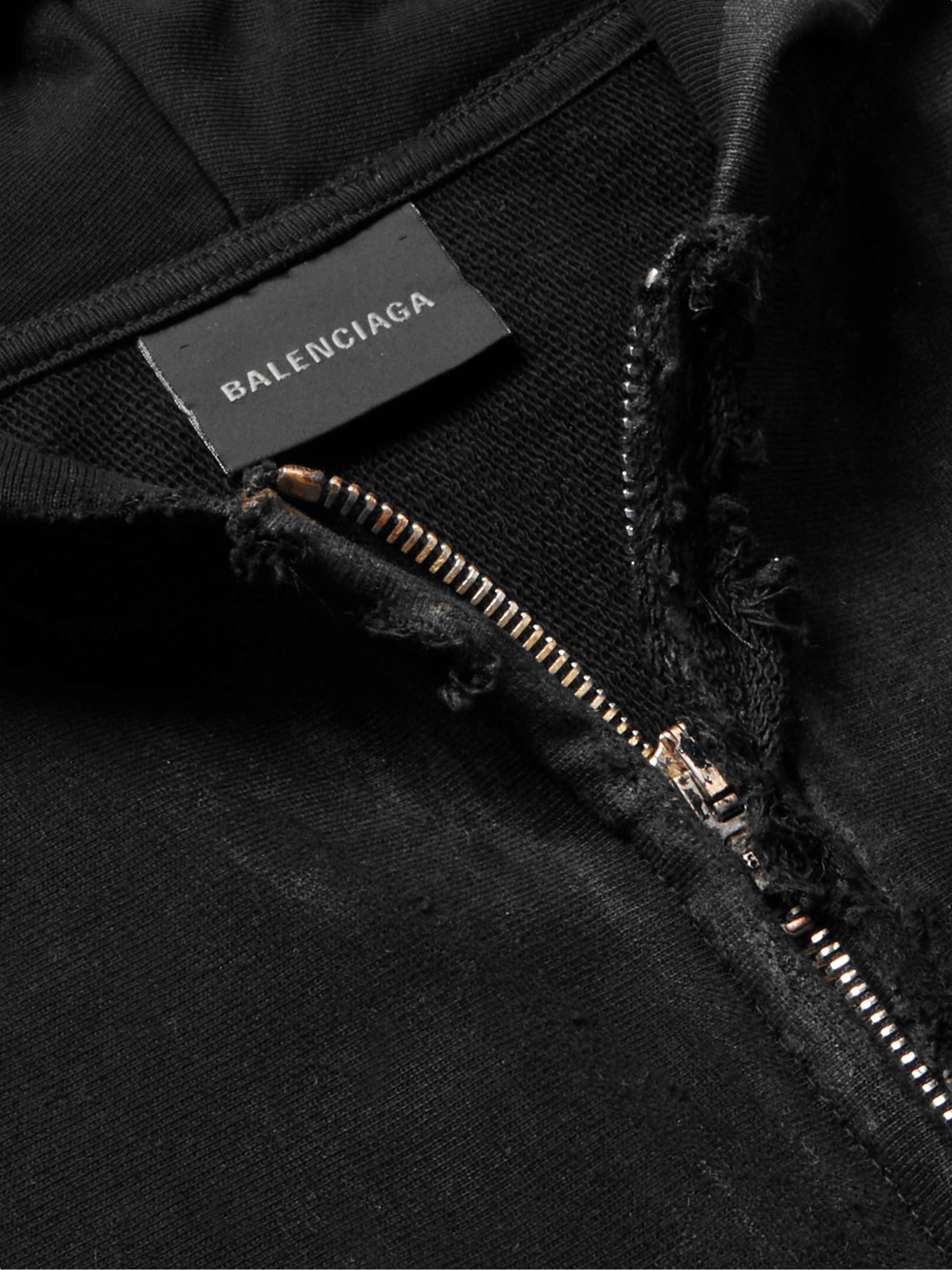BALENCIAGA Gaffer Logo-Embroidered Distressed Cotton-Jersey