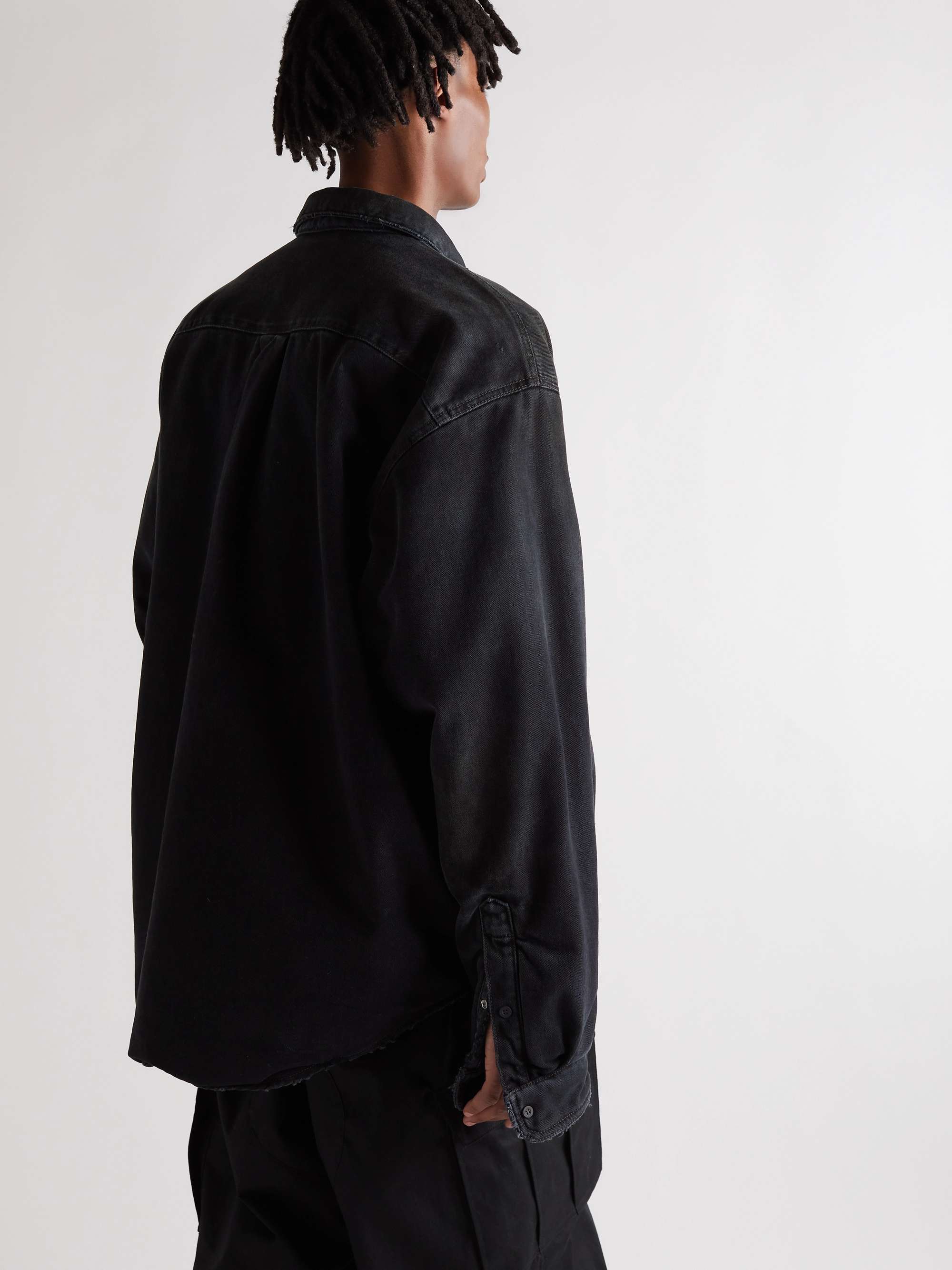 BALENCIAGA Logo-Embroidered Padded Denim Overshirt