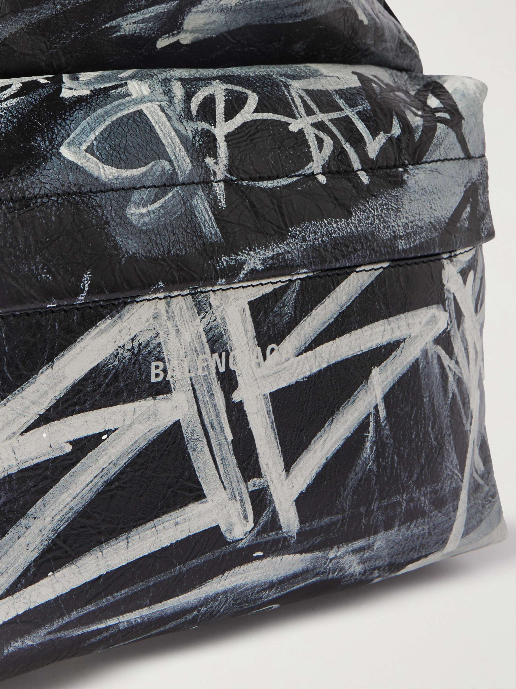 BALENCIAGA Explorer GraffitiPrint TexturedLeather Backpack for Men