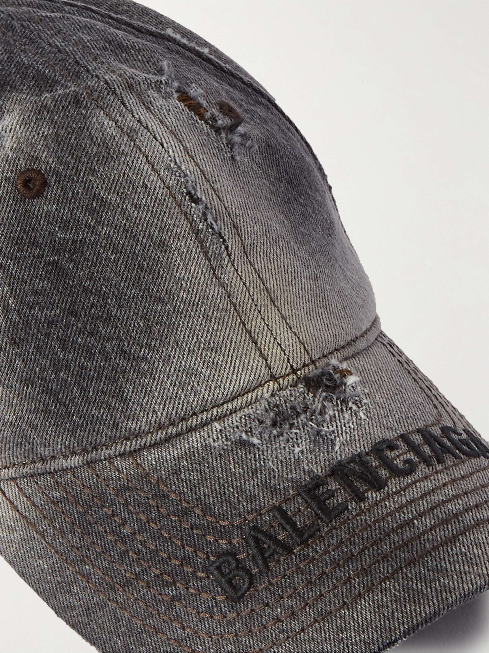 Logo-Flocked Denim Baseball Cap