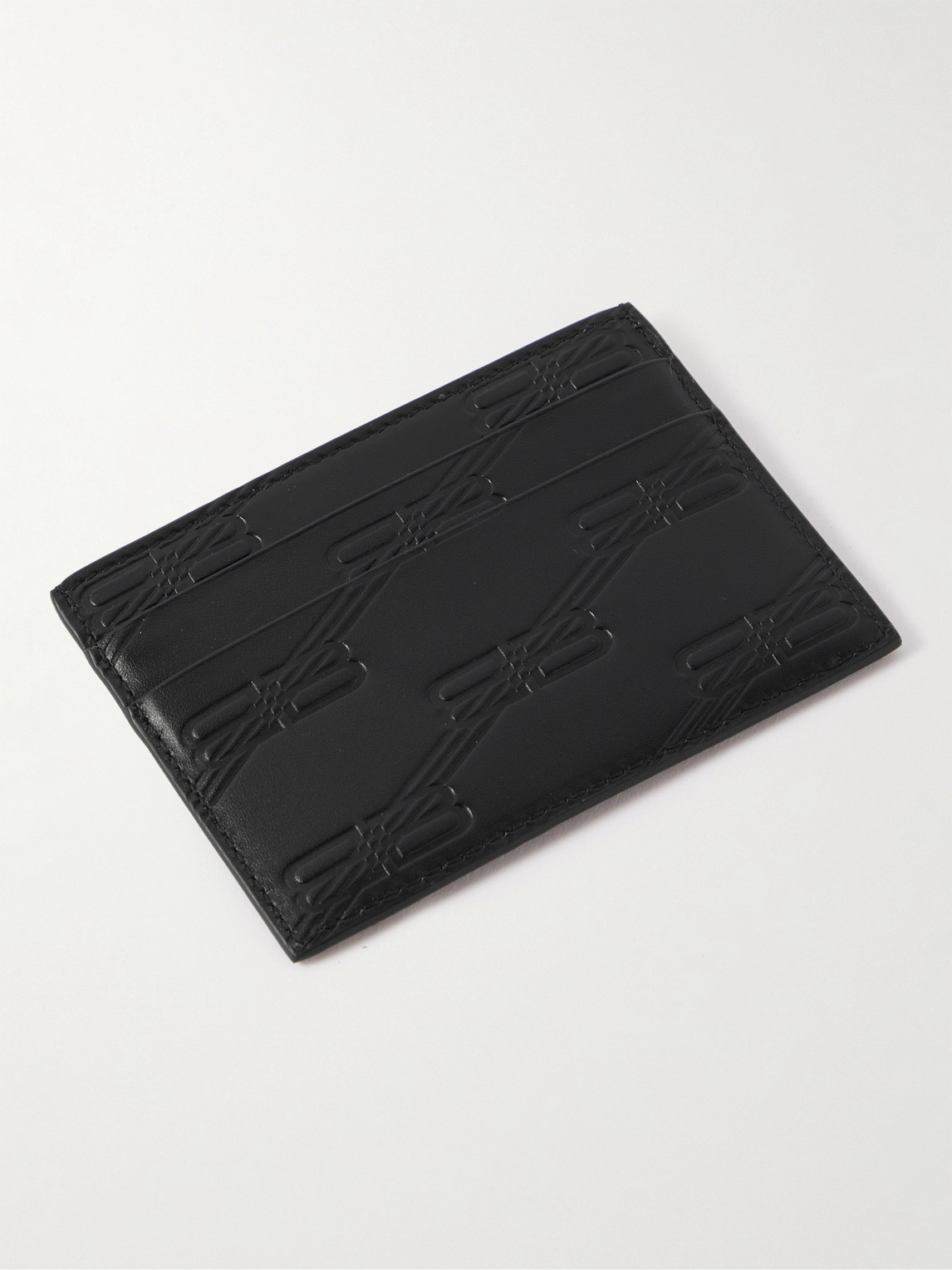 Logo-Print Monogrammed Leather Cardholder — 2