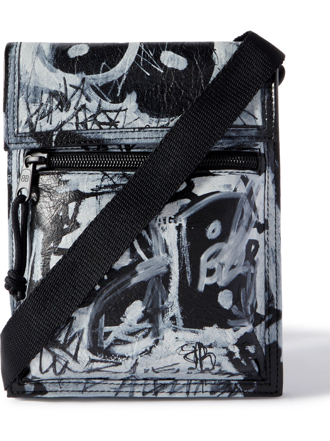 Balenciaga Explorer Graffiti-printed Belt Bag in Black for Men
