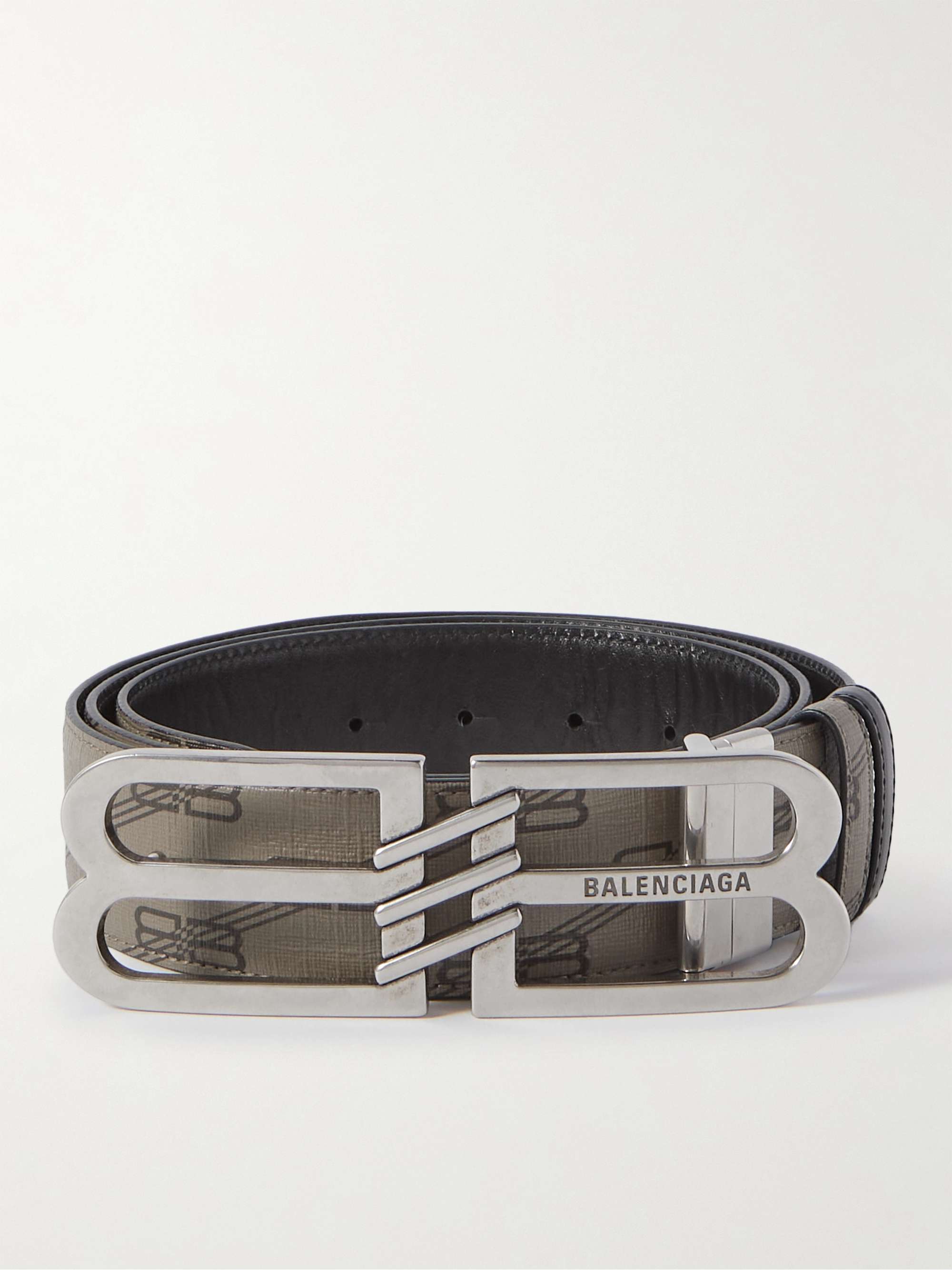 Shop Balenciaga Reversible Bb Monogram Belt