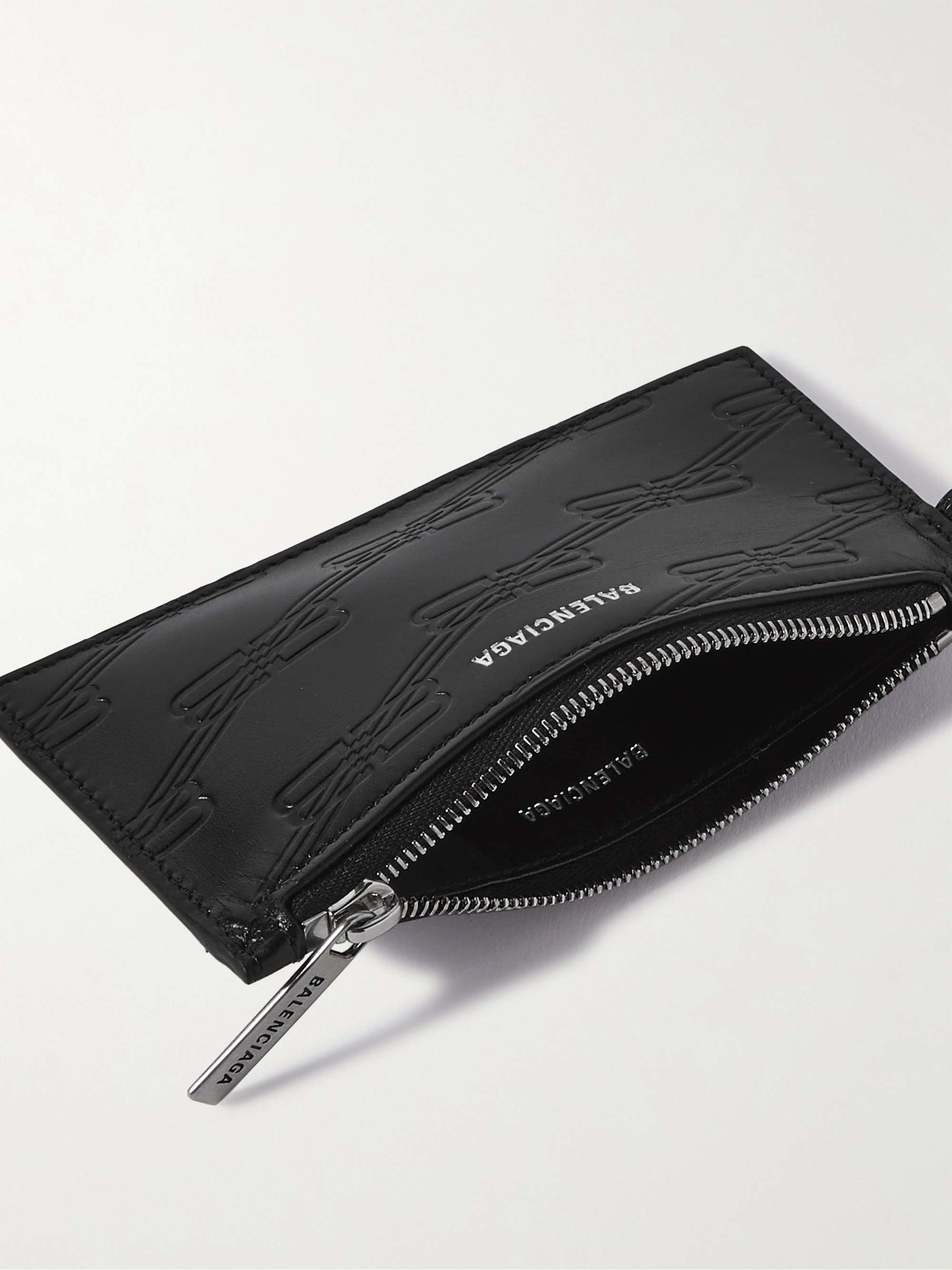 上部にジップが付いてますBALENCIAGA  LEATHER CARD HOLDER