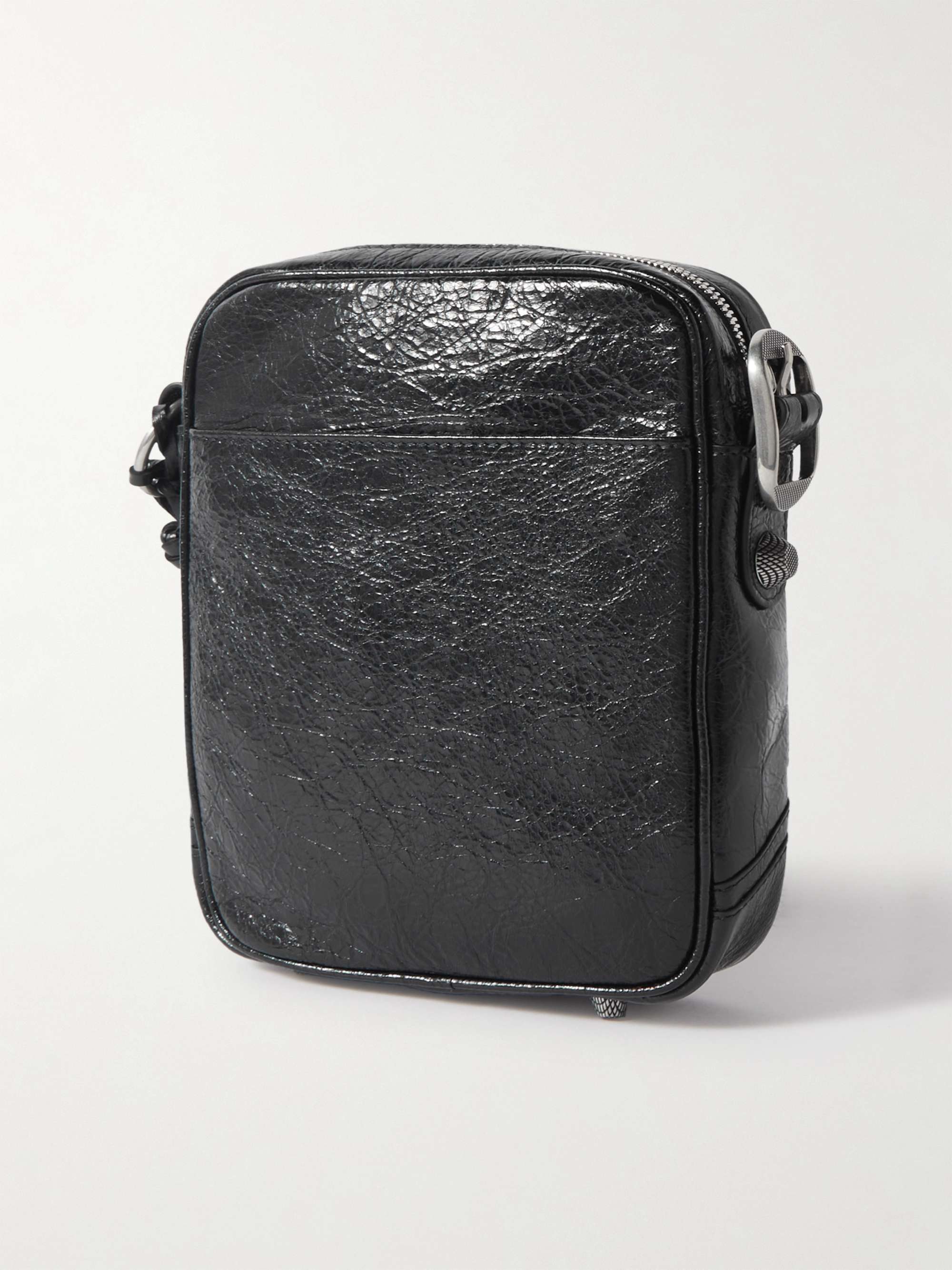 BALENCIAGA Le Cagole Embellished Textured-Leather Messenger Bag