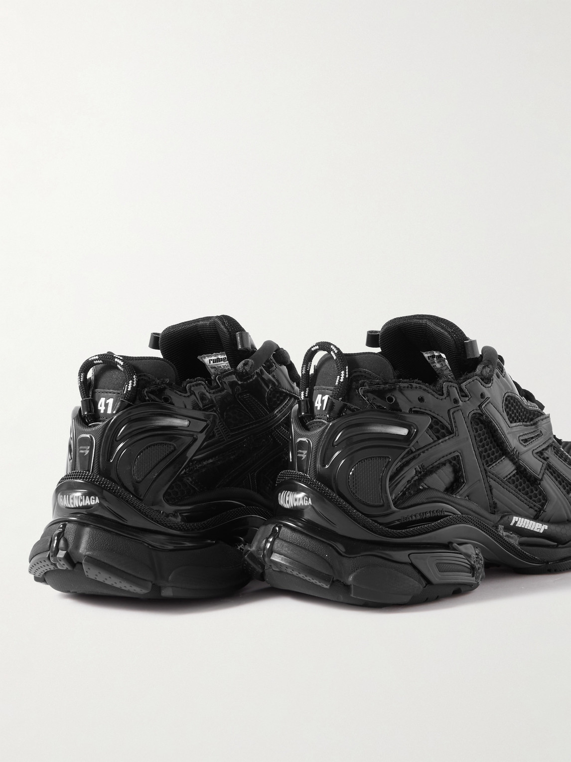 Shop Balenciaga Runner Nylon, Mesh And Rubber Sneakers In Black