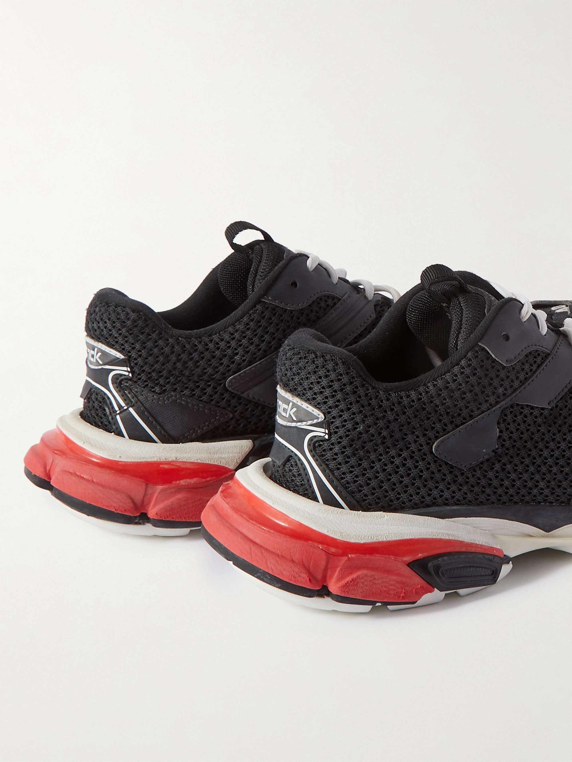 BALENCIAGA Track.3 Distressed Mesh, Nylon and Rubber Sneakers