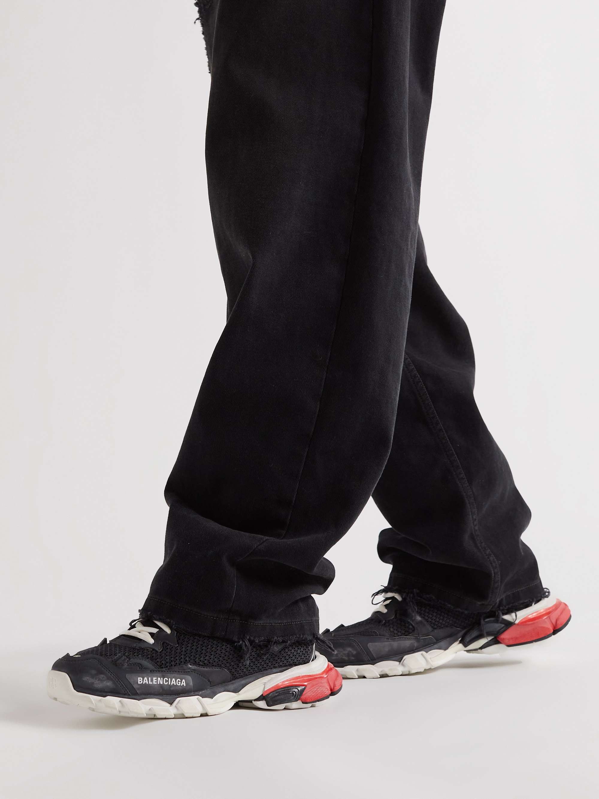 BALENCIAGA Track.3 Distressed Mesh, Nylon and Rubber Sneakers