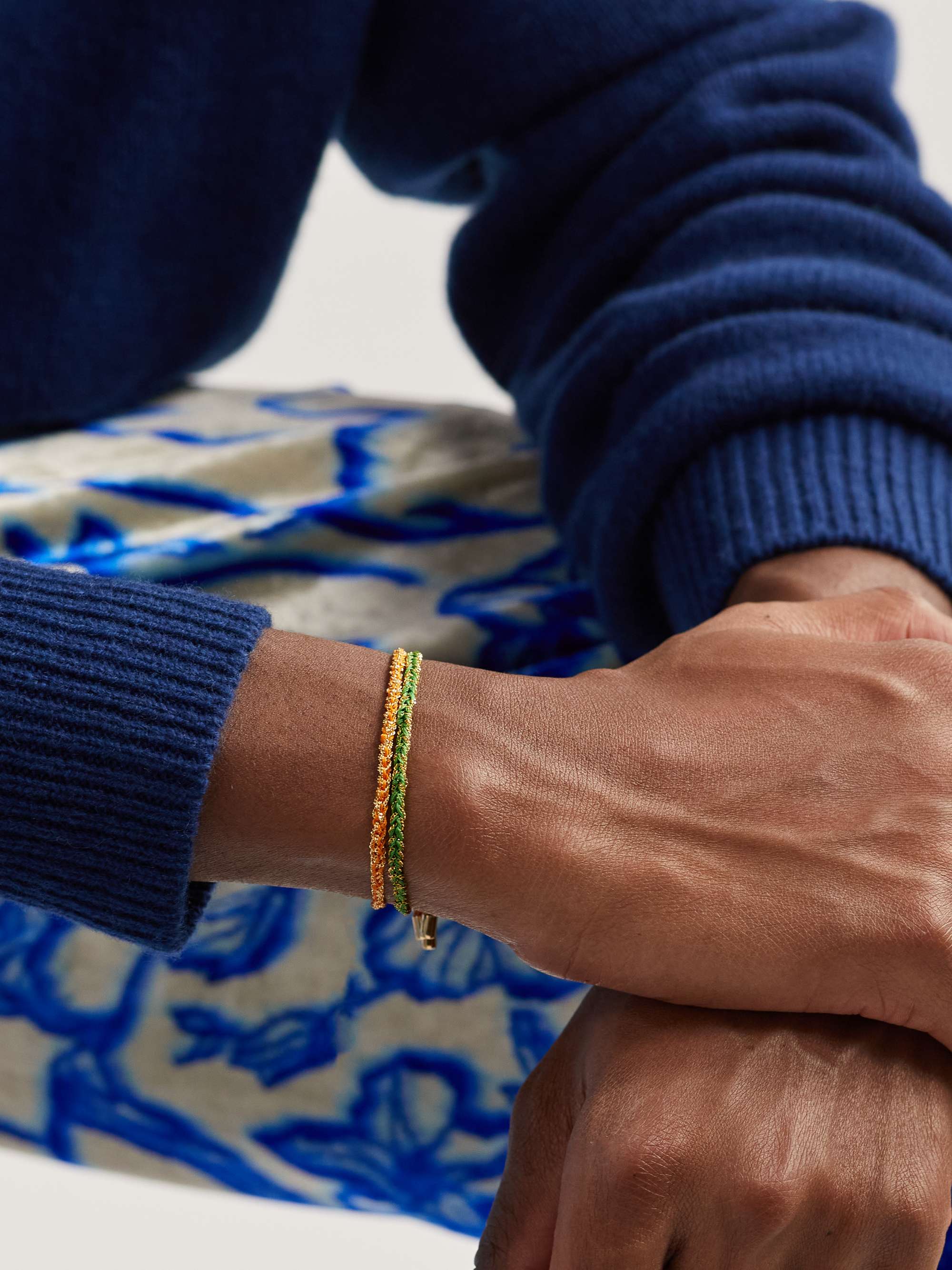CAROLINA BUCCI Lucky Money Gold and Silk Bracelet