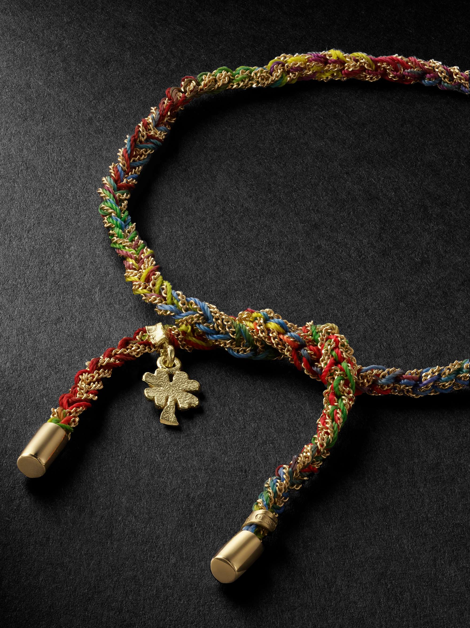 CAROLINA BUCCI Super Lucky Strength White Gold and Silk Bracelet