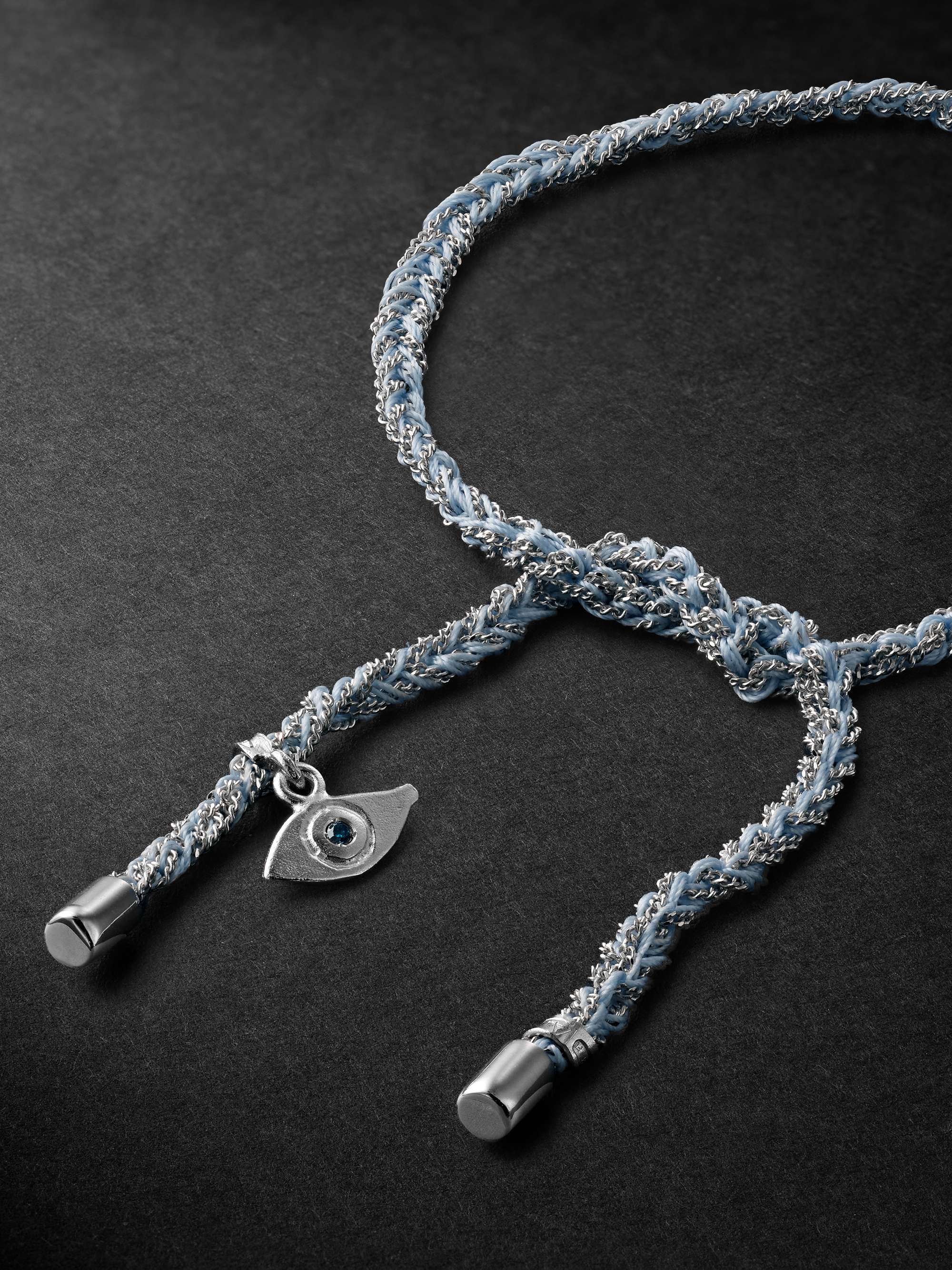 CAROLINA BUCCI Lucky Protection White Gold and Silk Bracelet