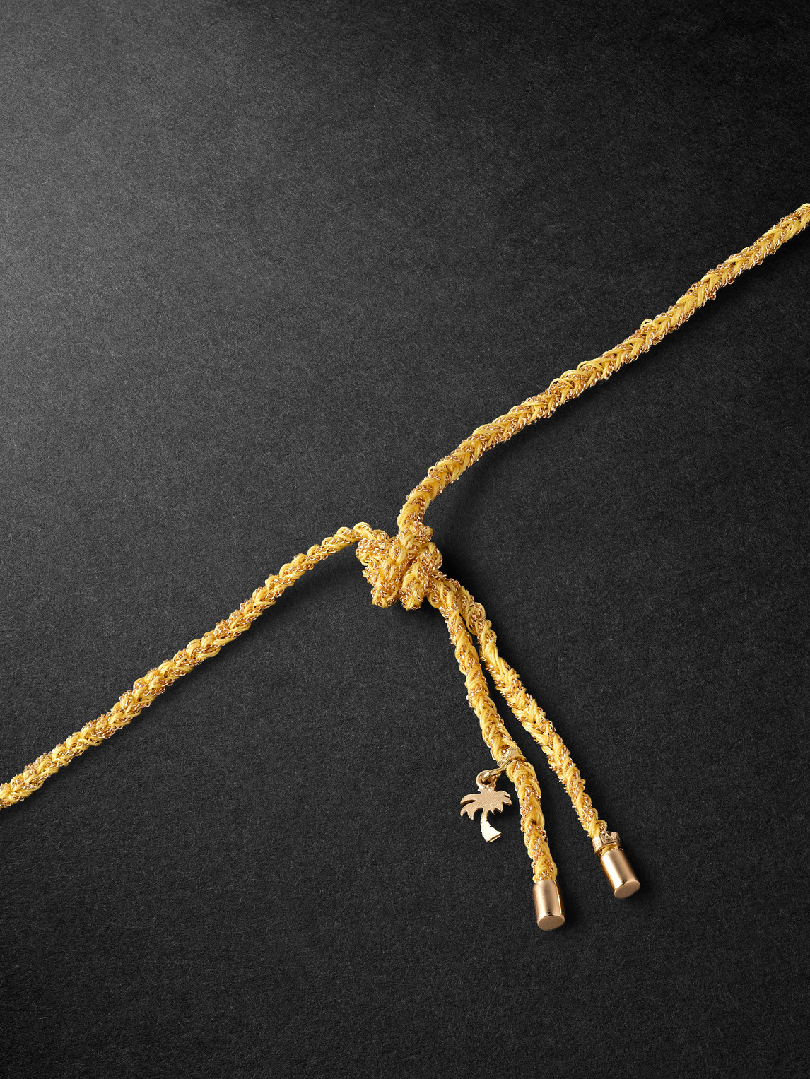 Shop Carolina Bucci Lucky Secret Gold And Silk Necklace In Yellow