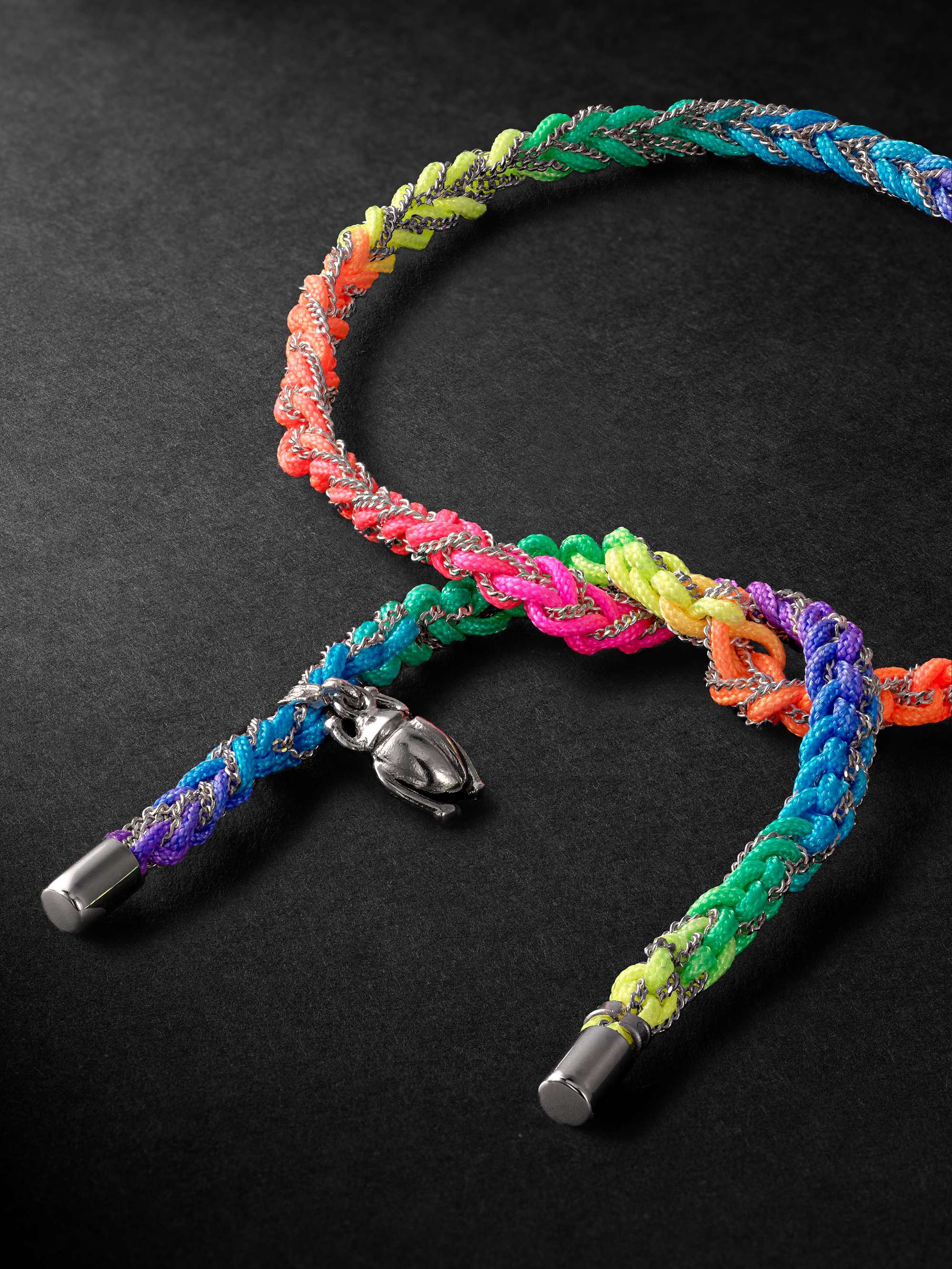 CAROLINA BUCCI Lucky Strength White Gold and Silk Bracelet