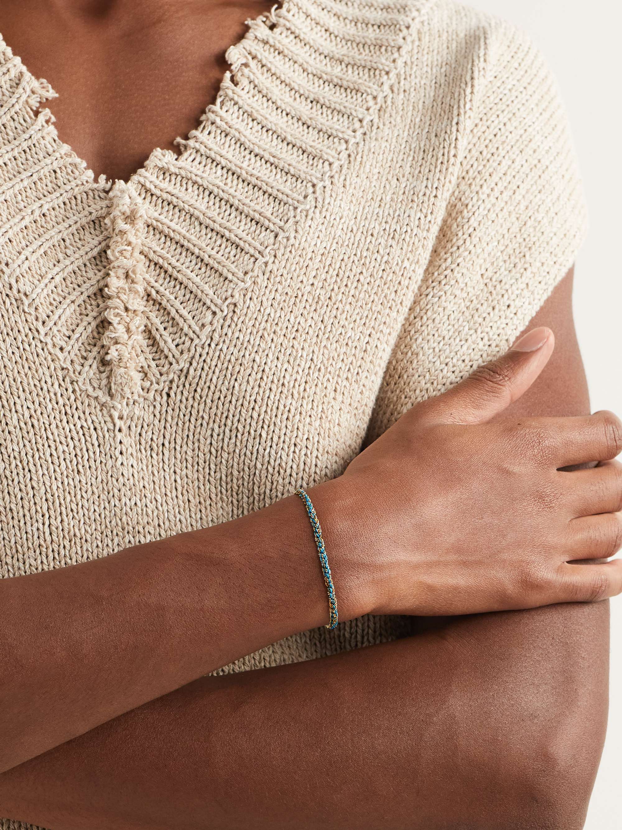 CAROLINA BUCCI Lucky Sprezzatura Gold and Silk Bracelet